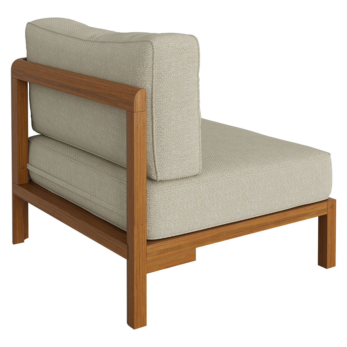 Kona Outdoor Patio Teak Wood Right-Arm Facing Modular Armchair