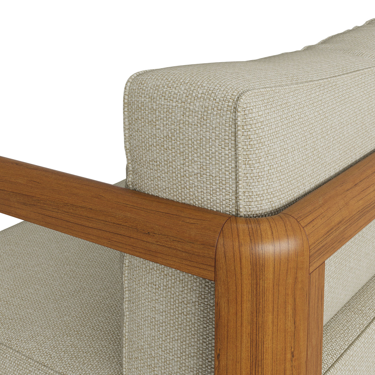 Kona Outdoor Patio Teak Wood Right-Arm Facing Modular Armchair