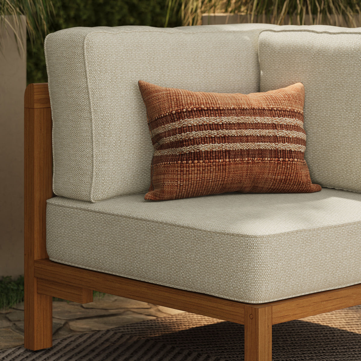 Kona Outdoor Patio Teak Wood Corner Modular Chair