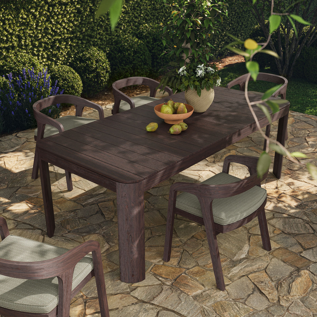 Kona 87 Inch Outdoor Patio Teak Wood Dining Table