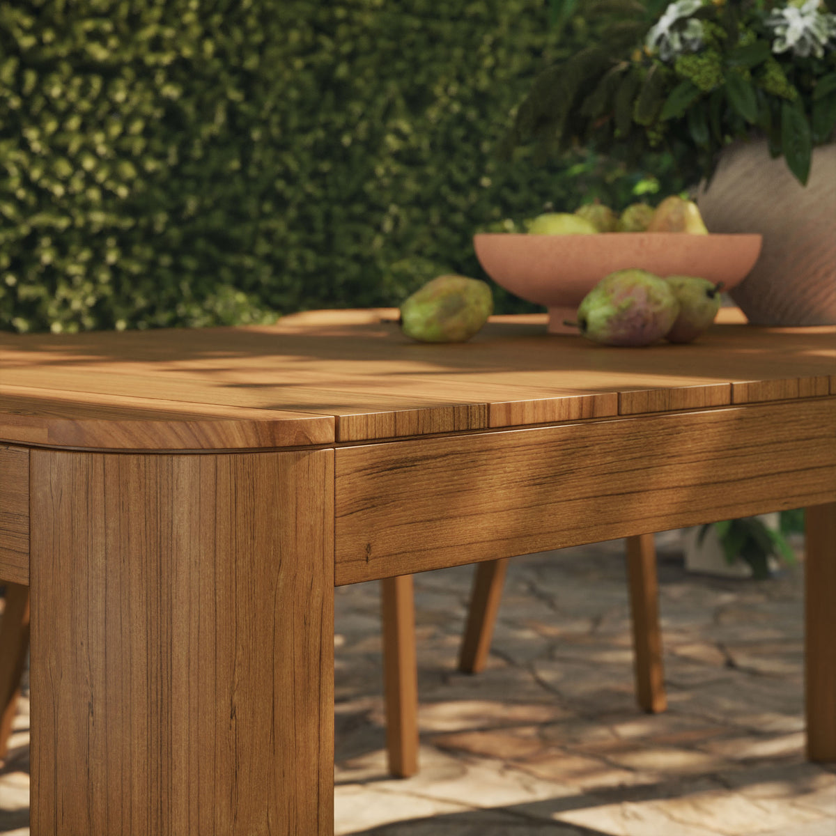 Kona 87 Inch Outdoor Patio Teak Wood Dining Table