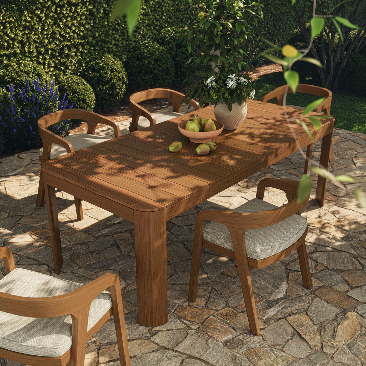 Kona 87 Inch Outdoor Patio Teak Wood Dining Table