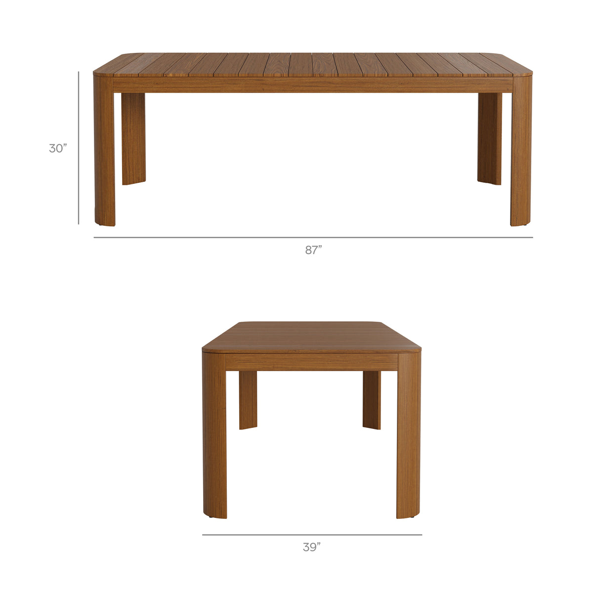 Kona 87 Inch Outdoor Patio Teak Wood Dining Table