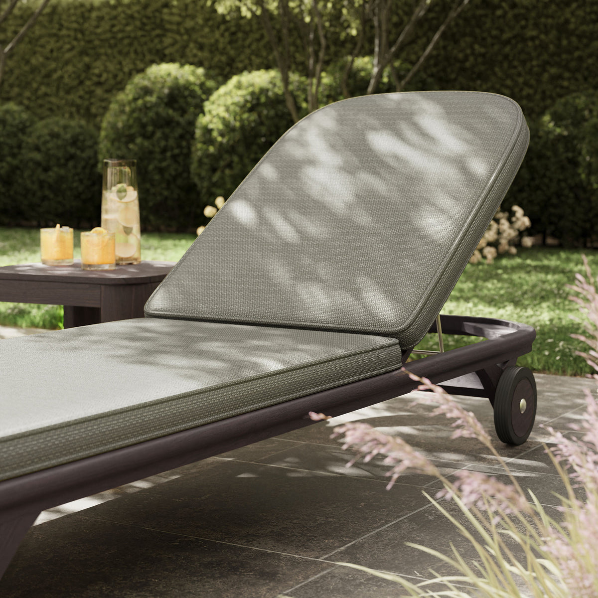 Kona Outdoor Patio Teak Wood Chaise Lounge Chair