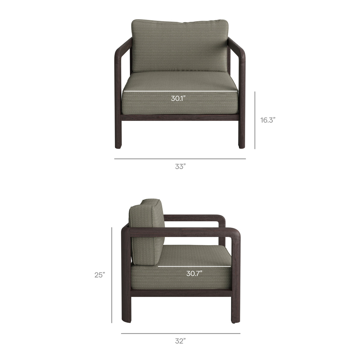 Kona 4-Piece Outdoor Patio Teak Wood Furniture Set