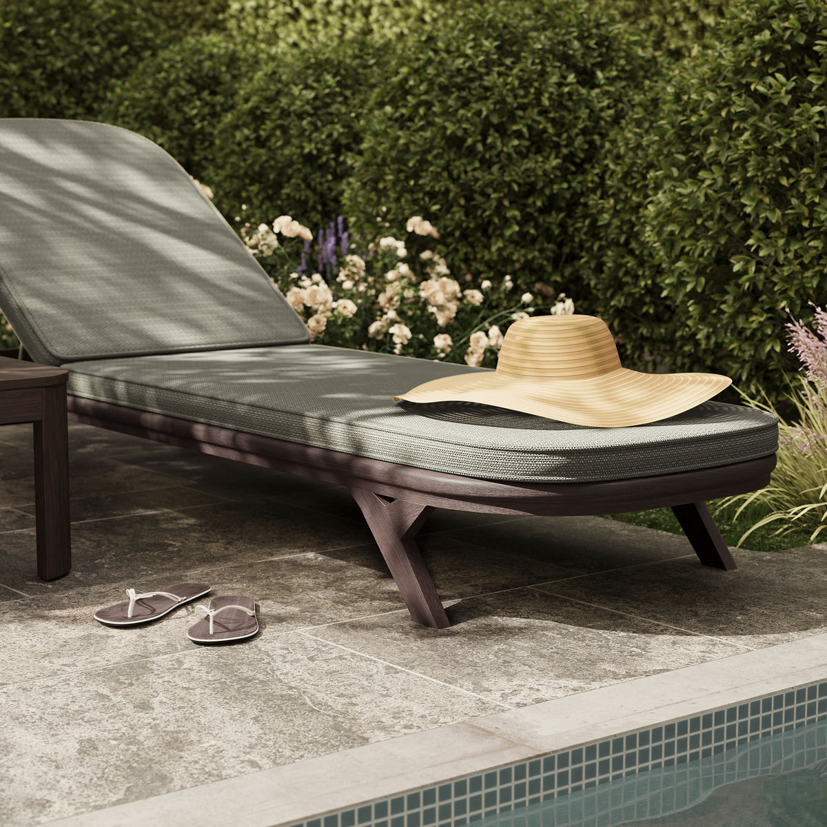Kona 3-Piece Outdoor Patio Teak Wood Chaise Lounge Set