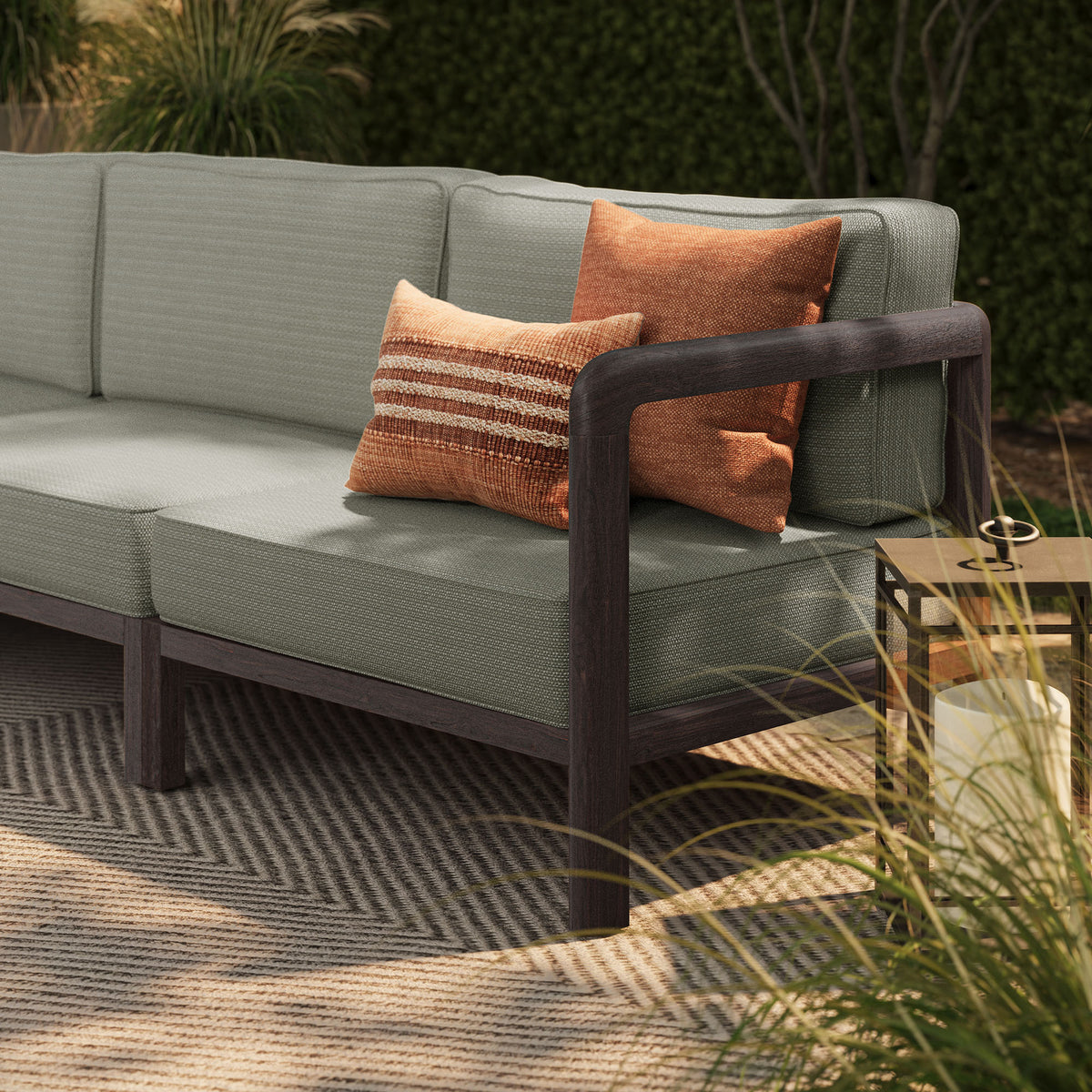 Kona 3-Piece Outdoor Patio Teak Wood Modular Sofa Set