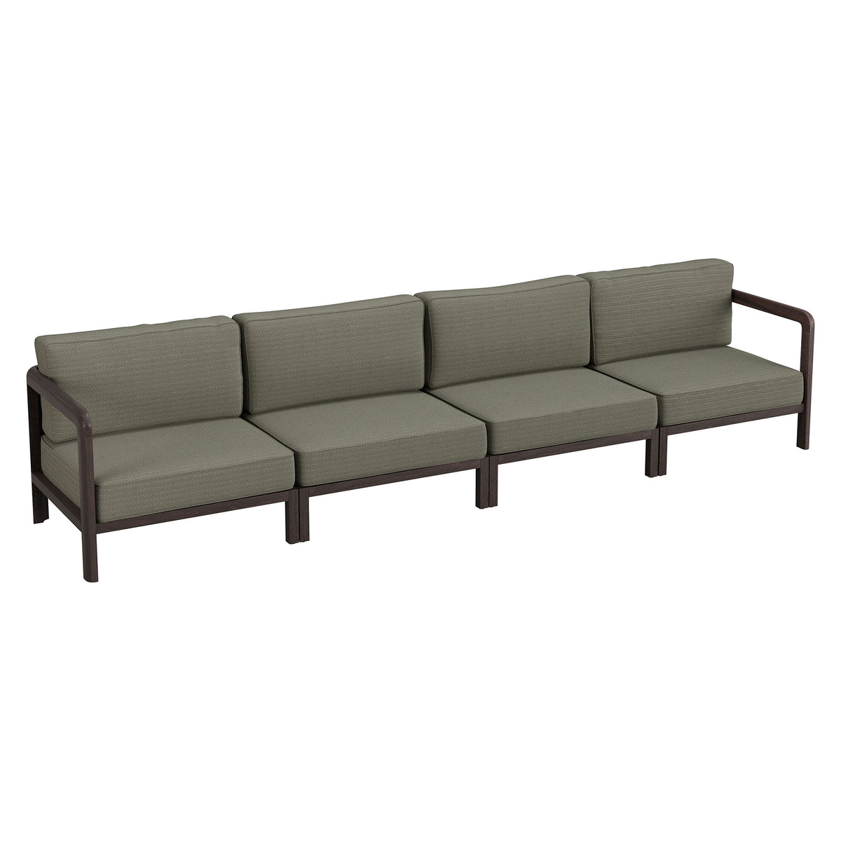 Kona 4-Piece Outdoor Patio Teak Wood Modular Sofa Set