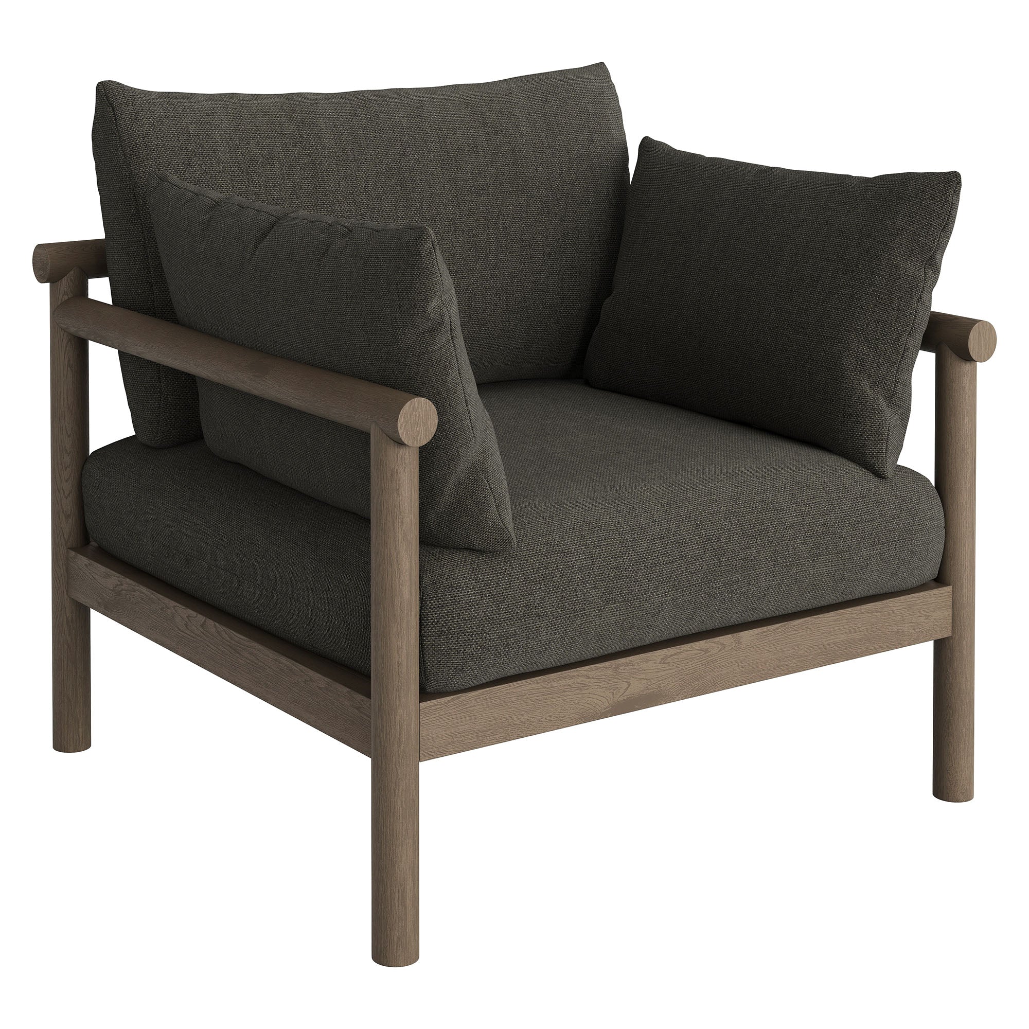Eleni 2-Piece Outdoor Patio Teak Wood Armchair and Ottoman Set