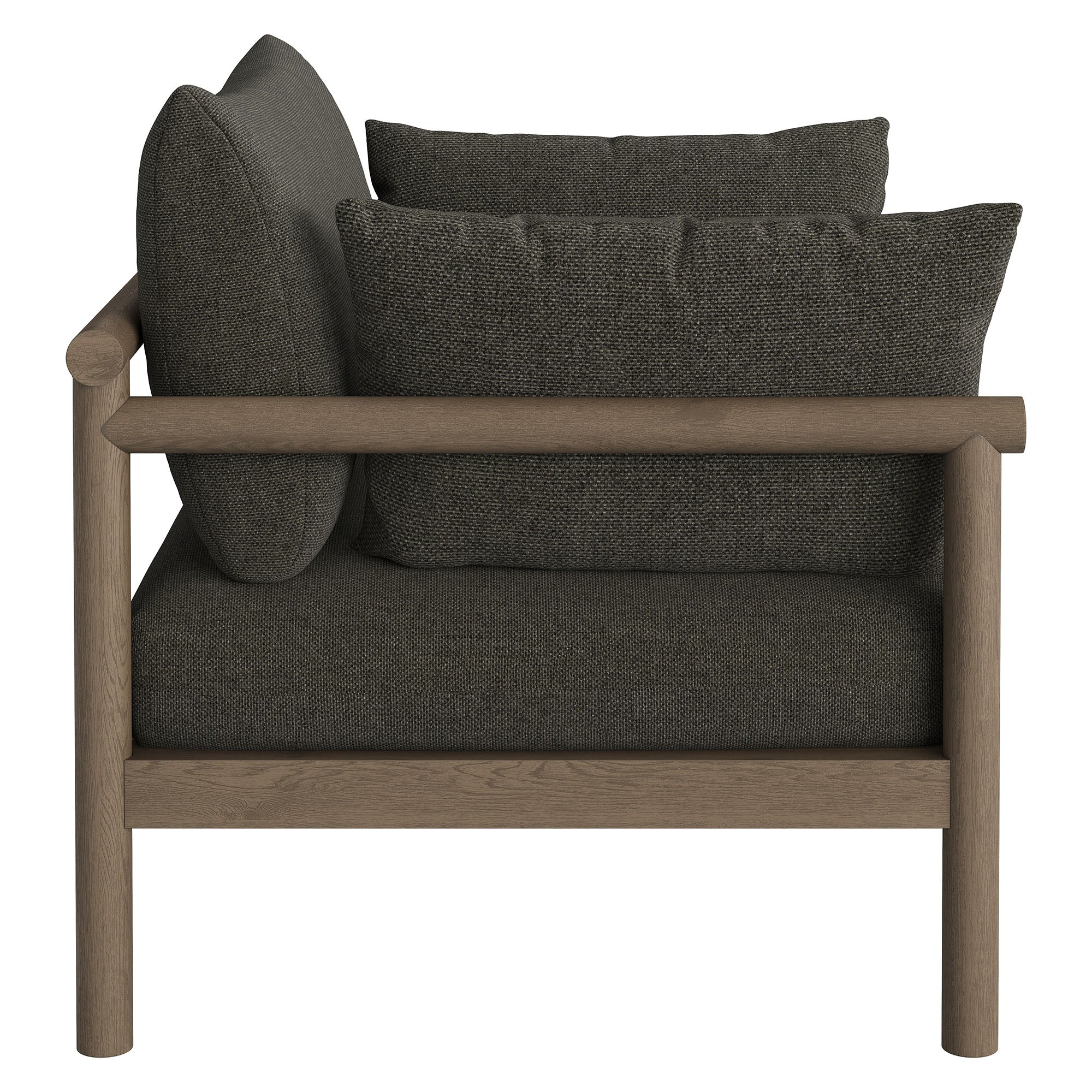 Eleni 2-Piece Outdoor Patio Teak Wood Armchair and Ottoman Set