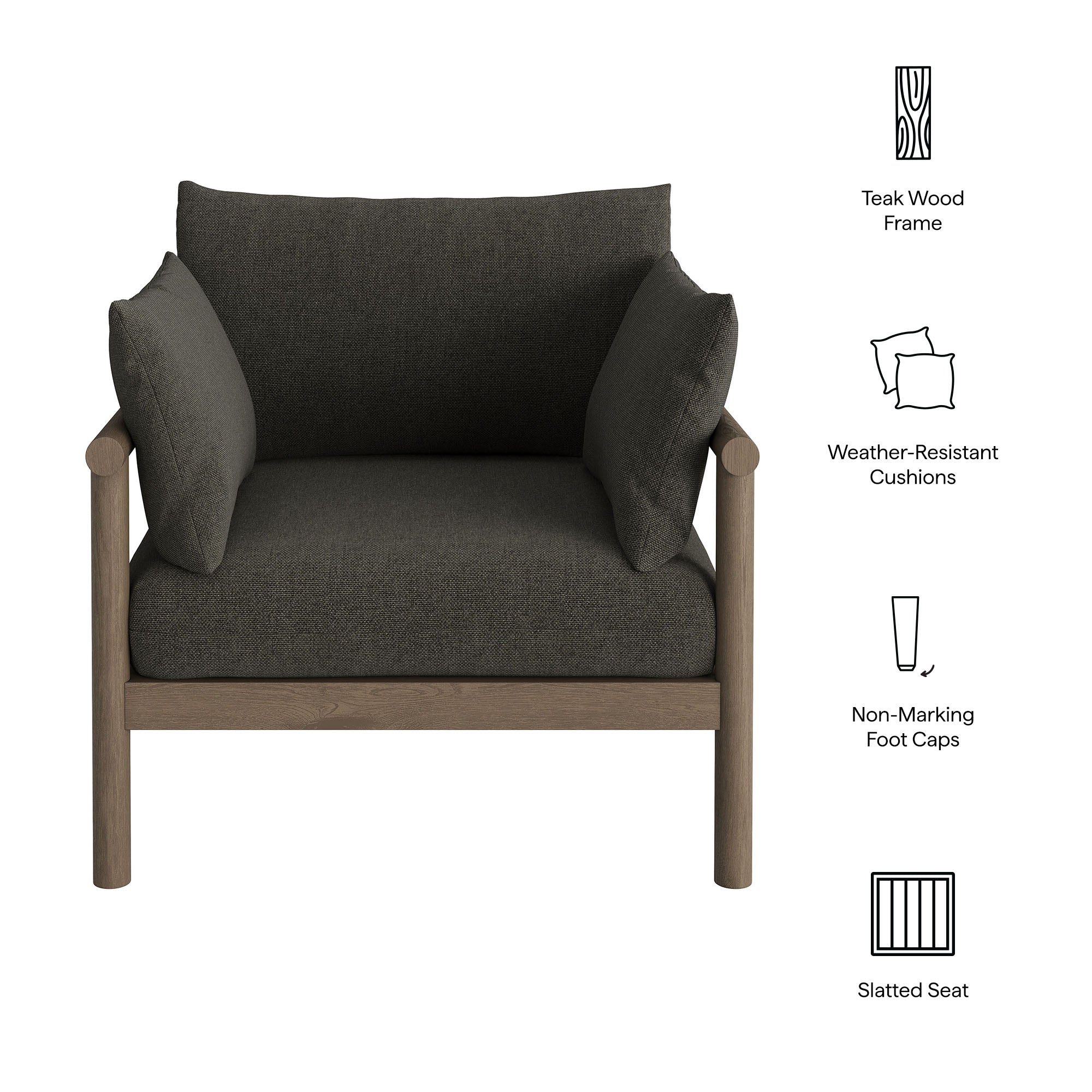 Eleni Outdoor Patio Teak Wood Armchair