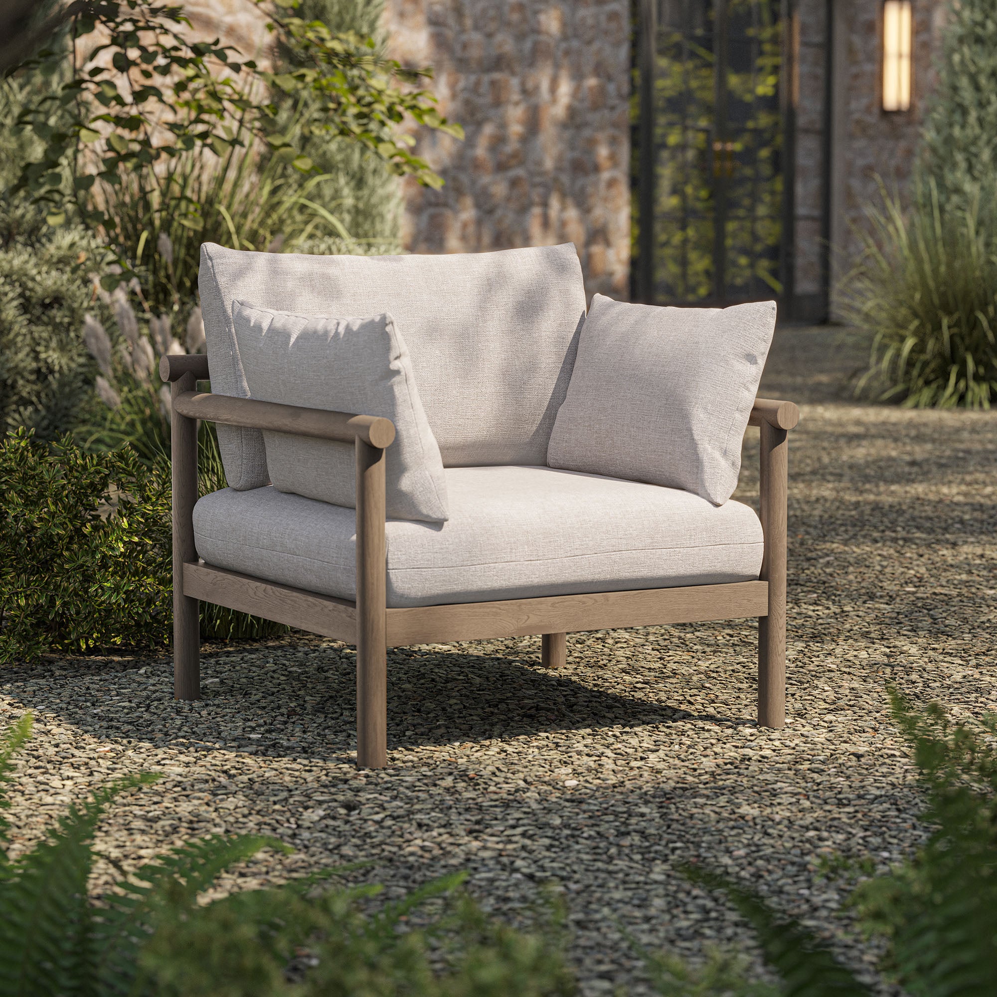 Eleni Outdoor Patio Teak Wood Armchair