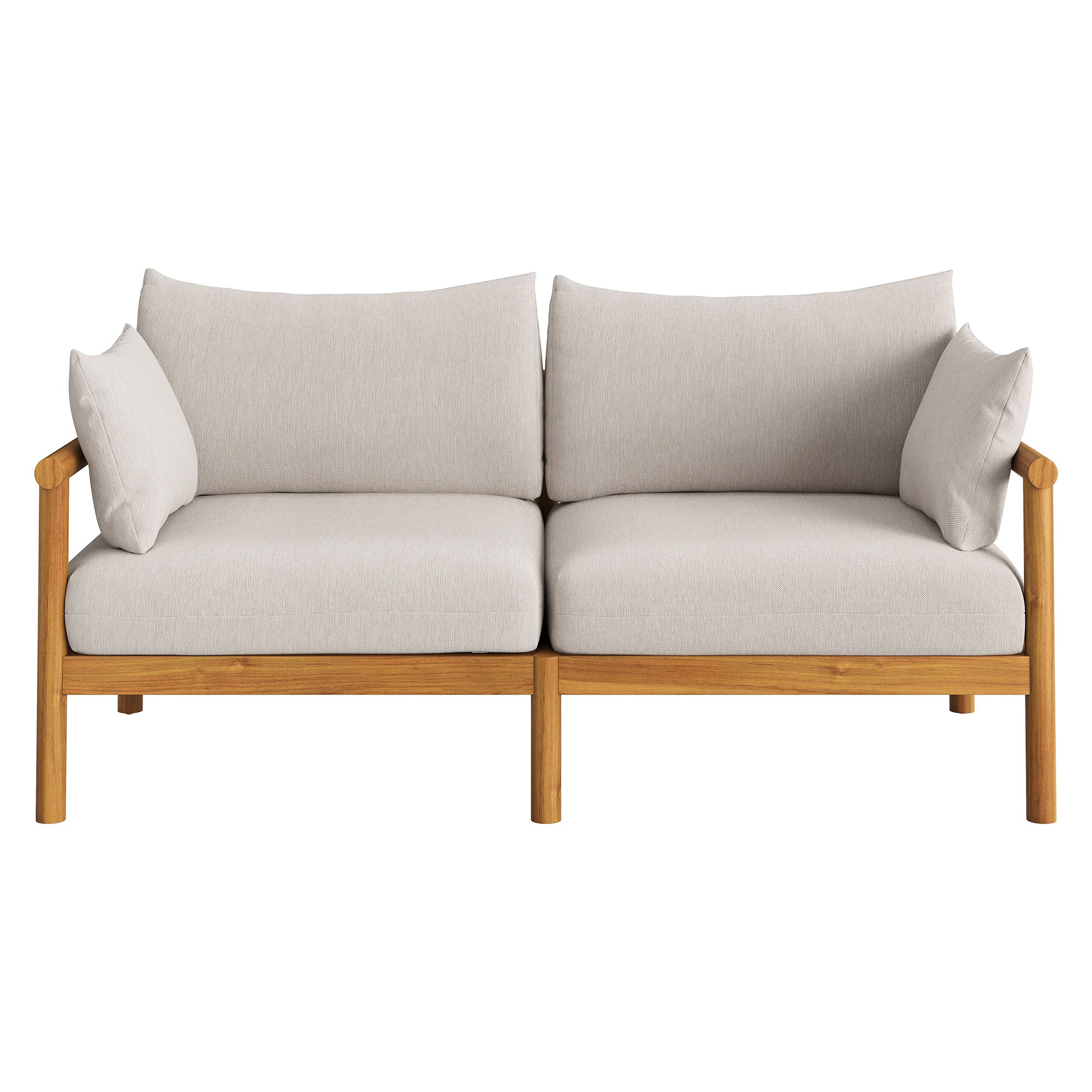 Eleni Outdoor Patio Teak Wood Loveseat