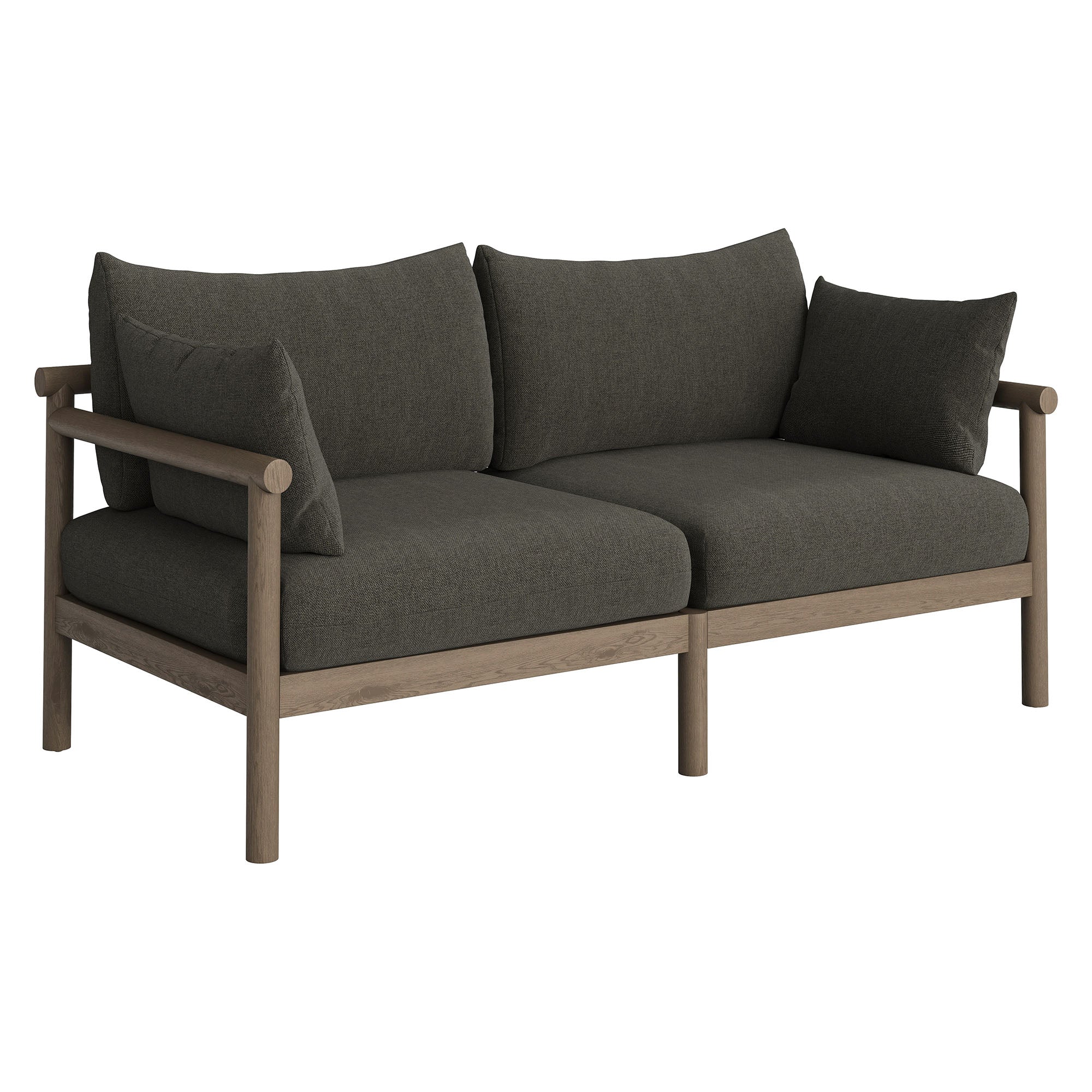 Eleni 2-Piece Outdoor Patio Teak Wood Loveseat with Ottoman Set