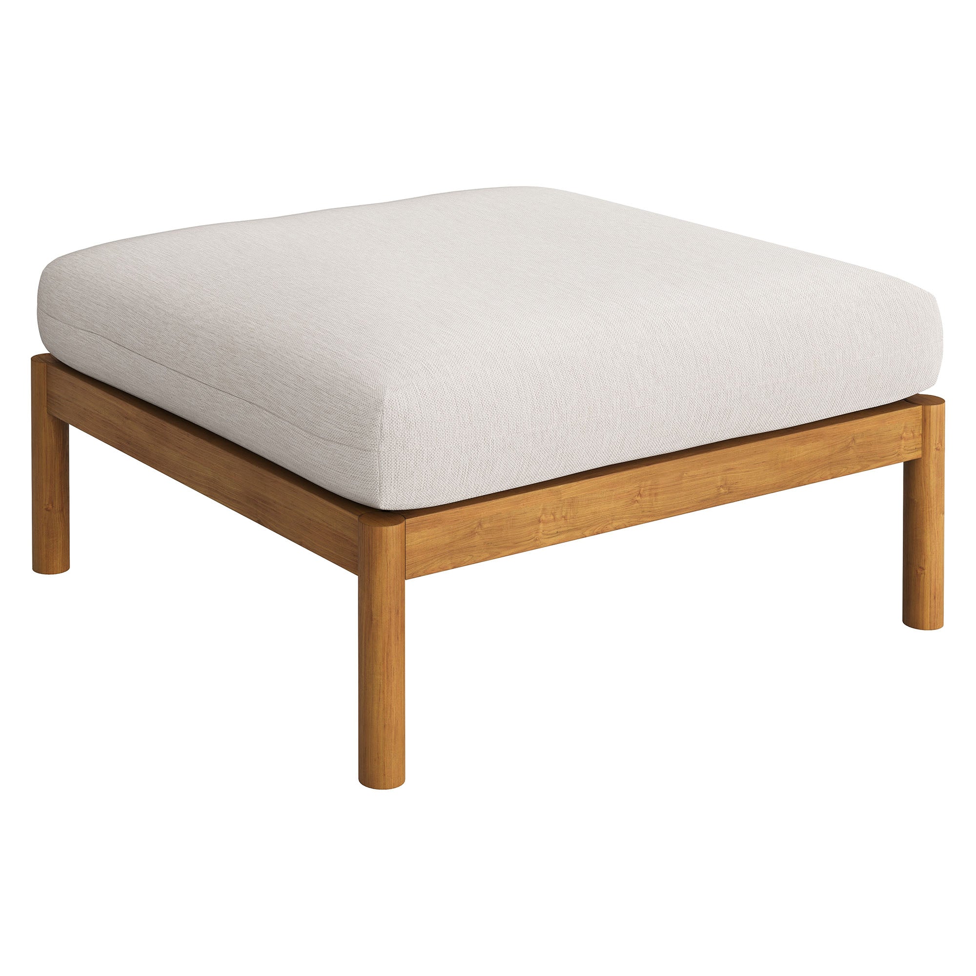 Eleni Square Outdoor Patio Teak Wood Ottoman