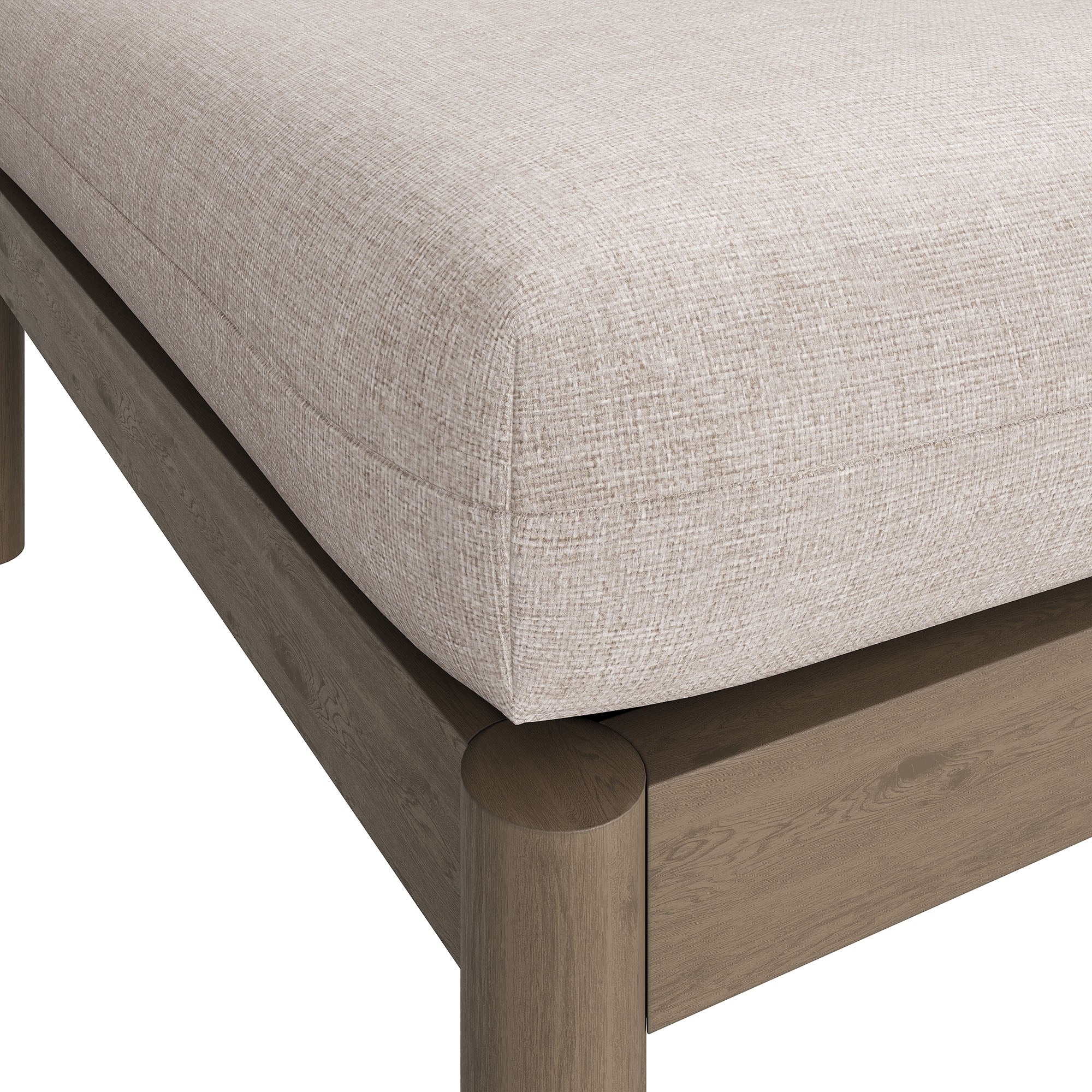 Eleni Square Outdoor Patio Teak Wood Ottoman