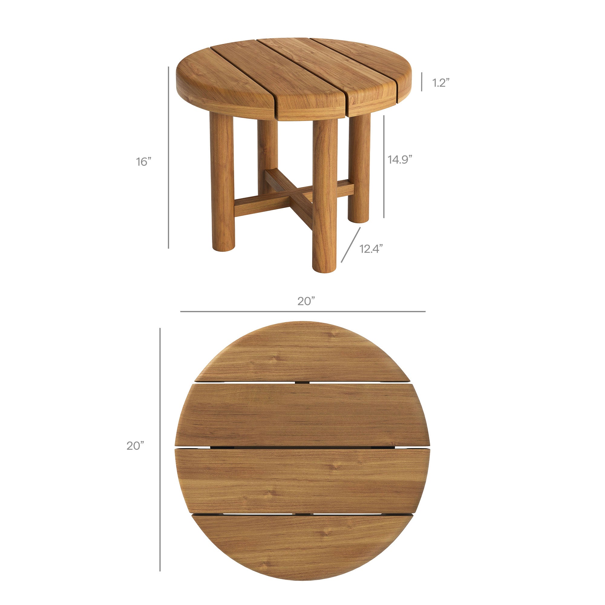 Eleni 3-Piece Outdoor Patio Teak Wood Furniture Set