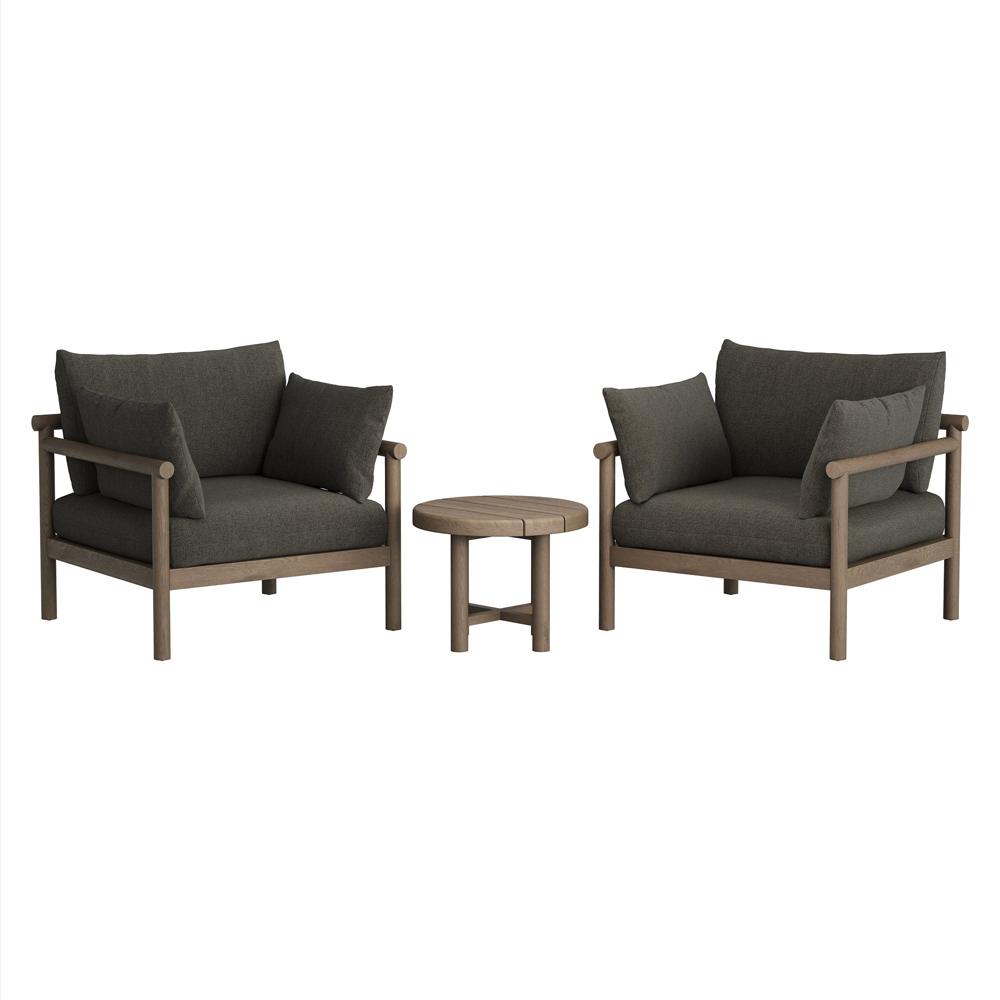Eleni 3-Piece Outdoor Patio Teak Wood Furniture Set