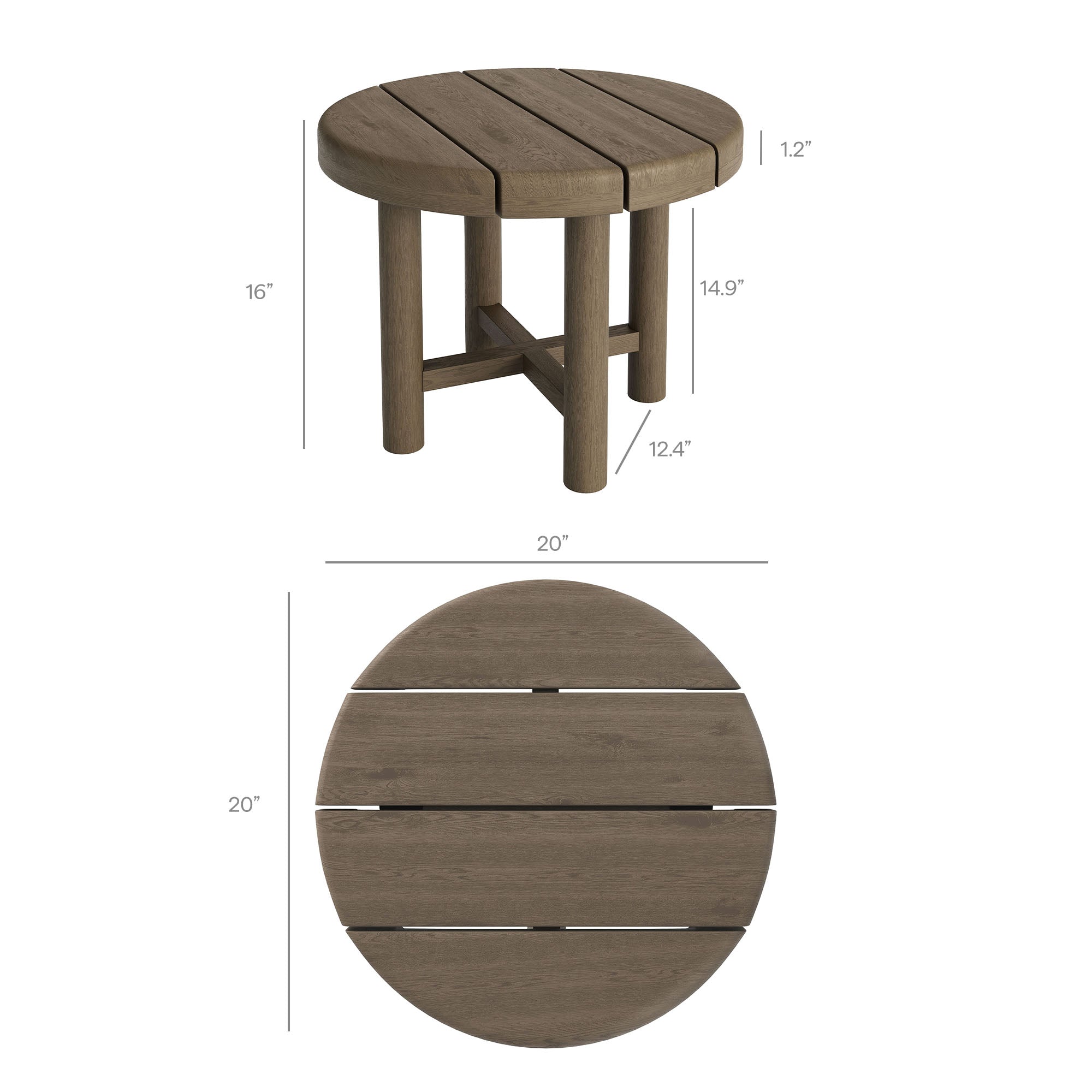 Eleni 3-Piece Outdoor Patio Teak Wood Furniture Set