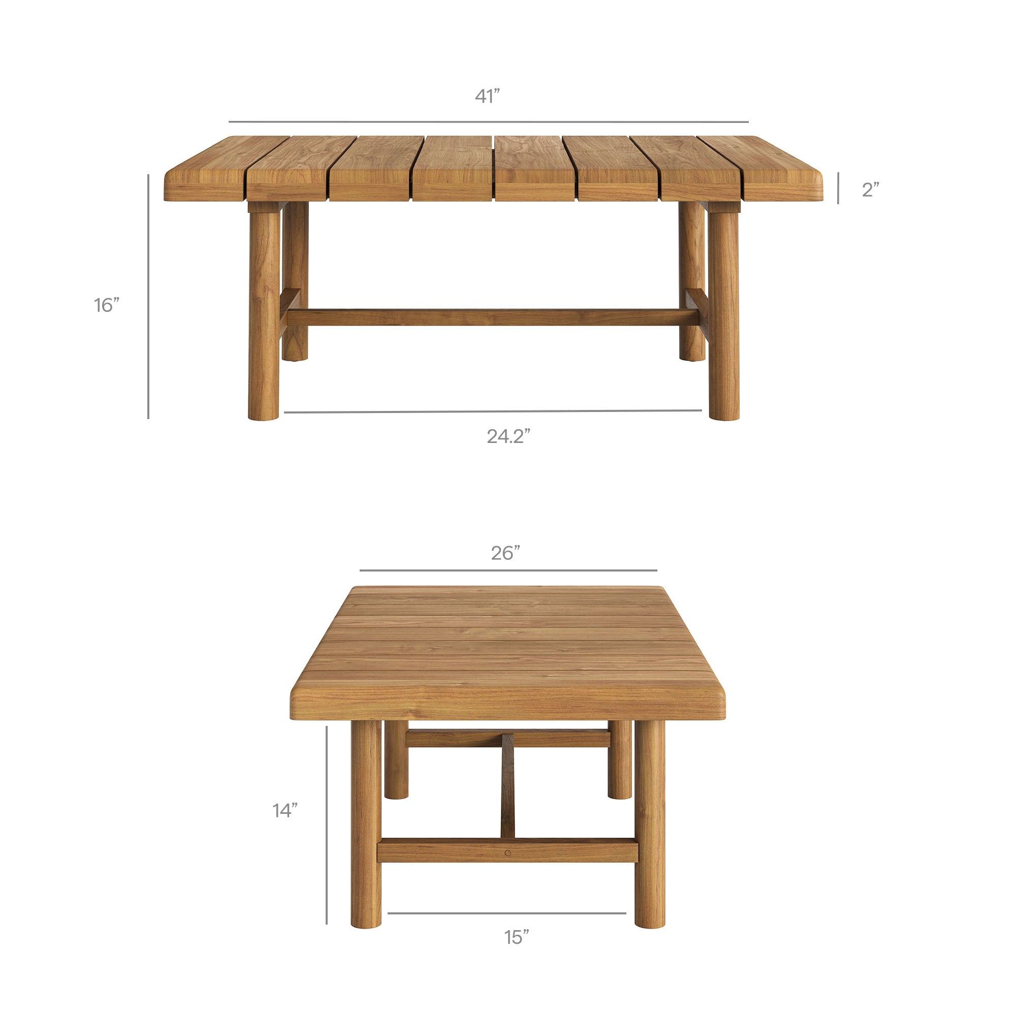 Eleni 5-Piece Outdoor Patio Teak Wood Furniture Set