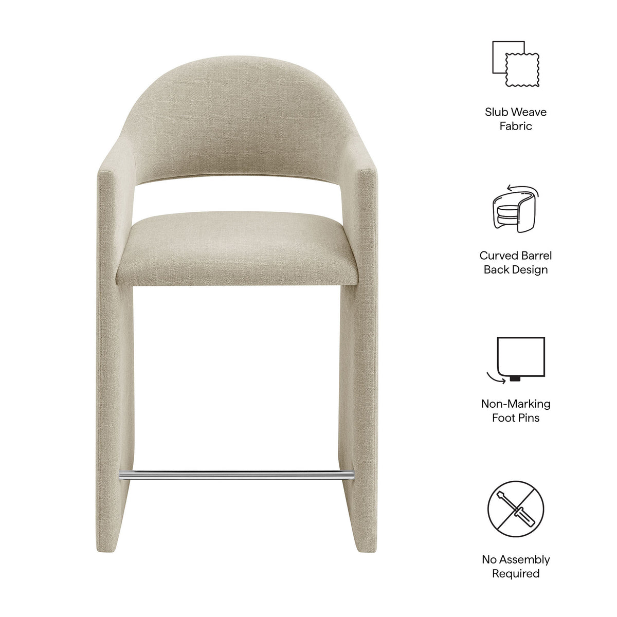 Talia 37 Inch Upholstered Fabric Counter Stool