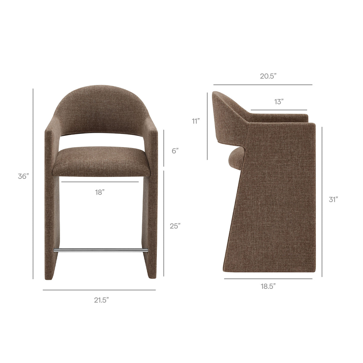 Talia 37 Inch Upholstered Fabric Counter Stool