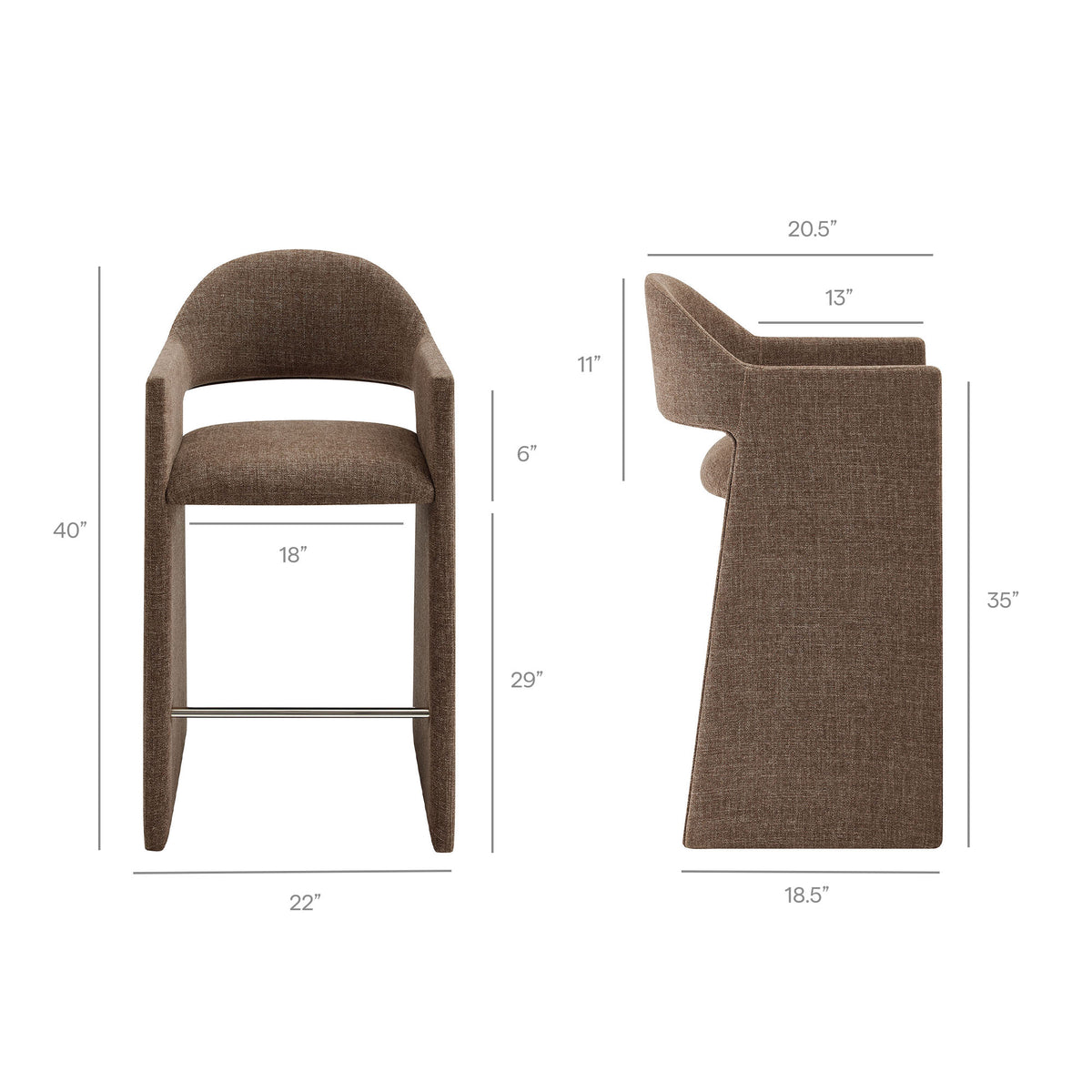 Talia 41 Inch 41 Inch Upholstered Fabric Bar Stool