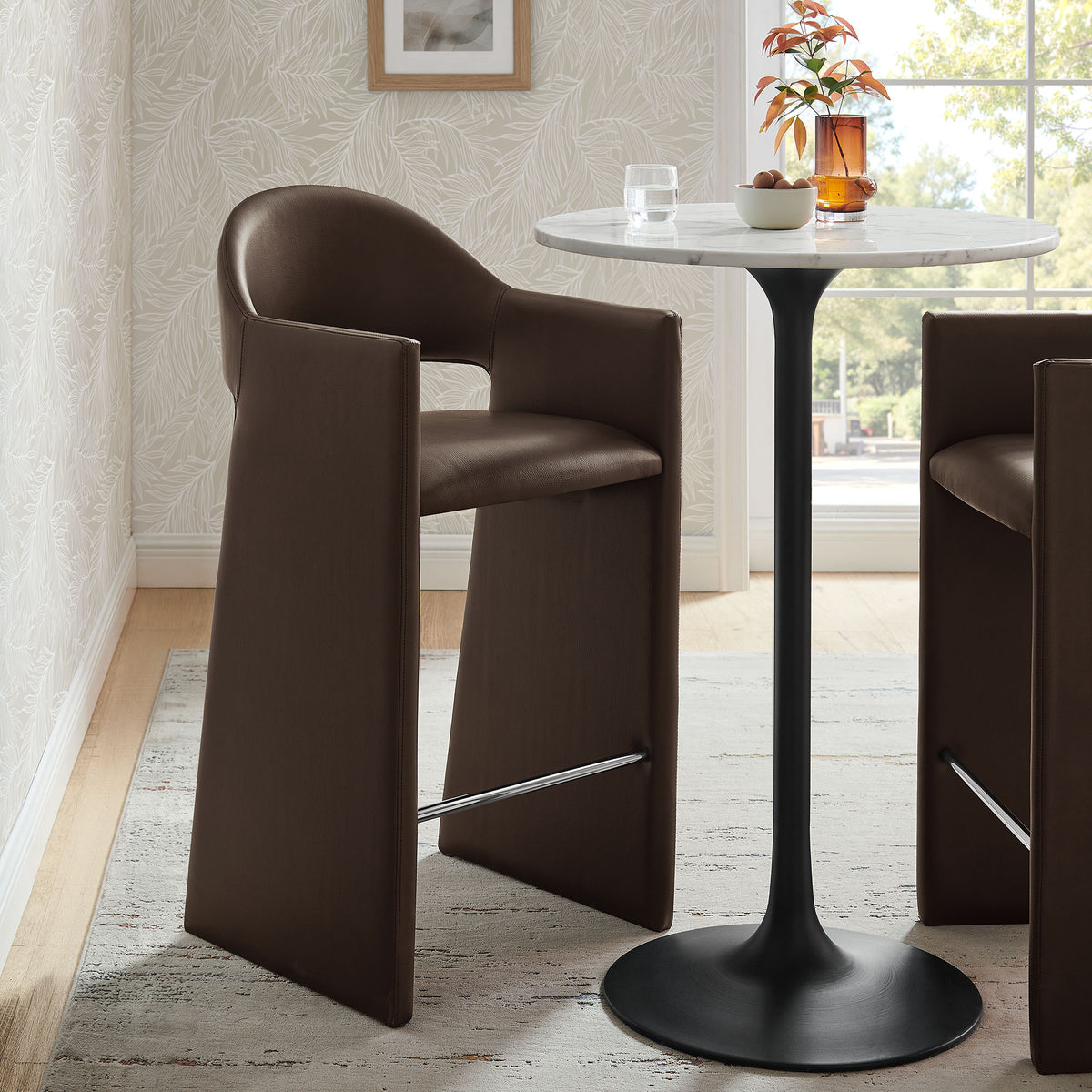 Talia 41 Inch Vegan Leather Bar Stool