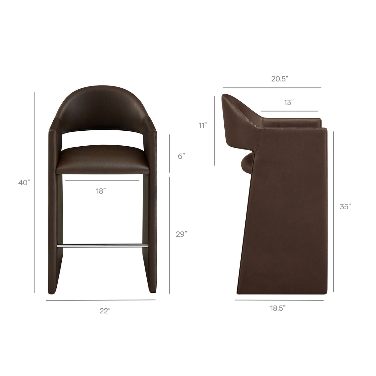 Talia 41 Inch Vegan Leather Bar Stool