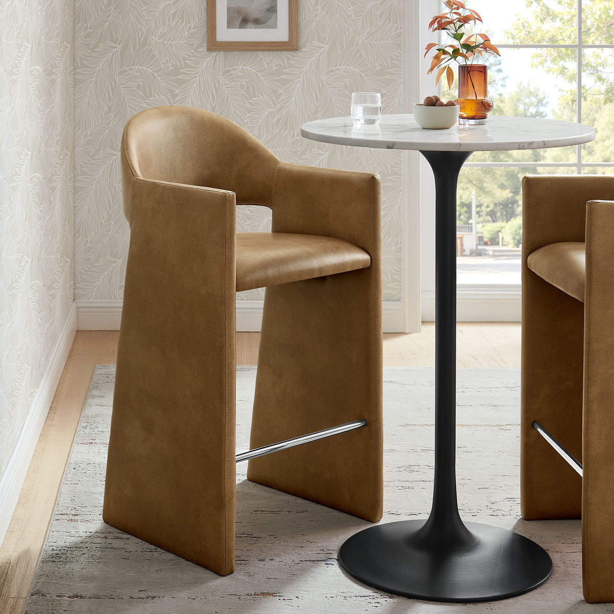 Talia 41 Inch Vegan Leather Bar Stool