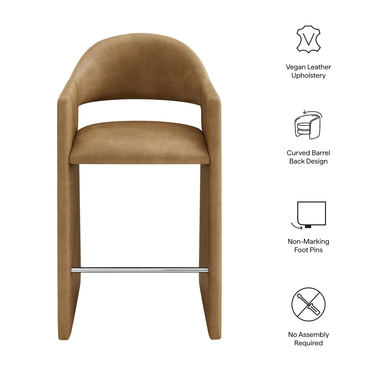 Talia 41 Inch Vegan Leather Bar Stool