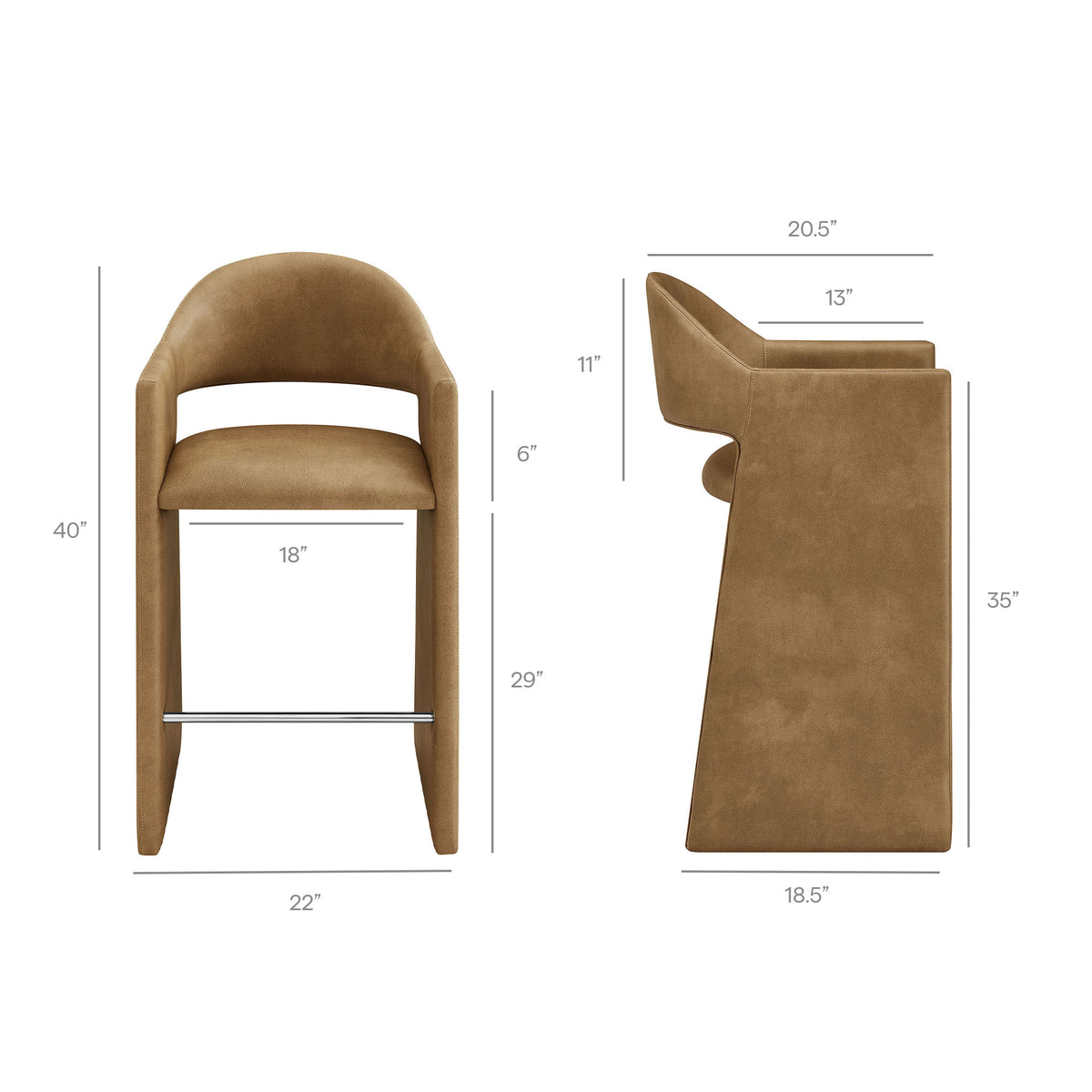 Talia 41 Inch Vegan Leather Bar Stool