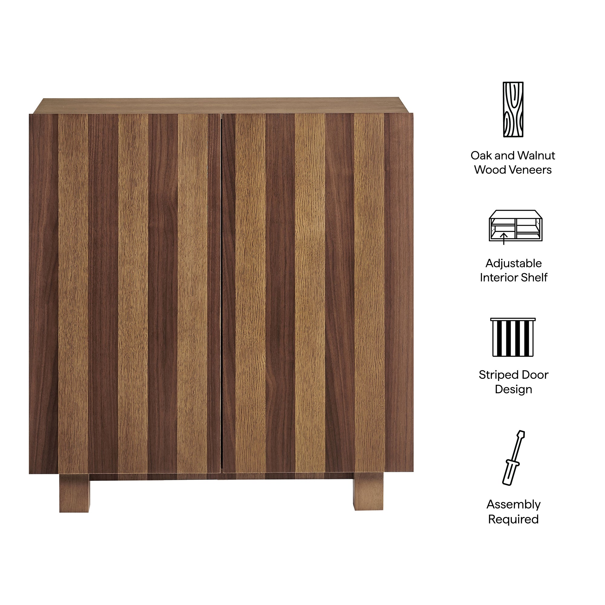 Kline 2-Door Striped Accent Cabinet