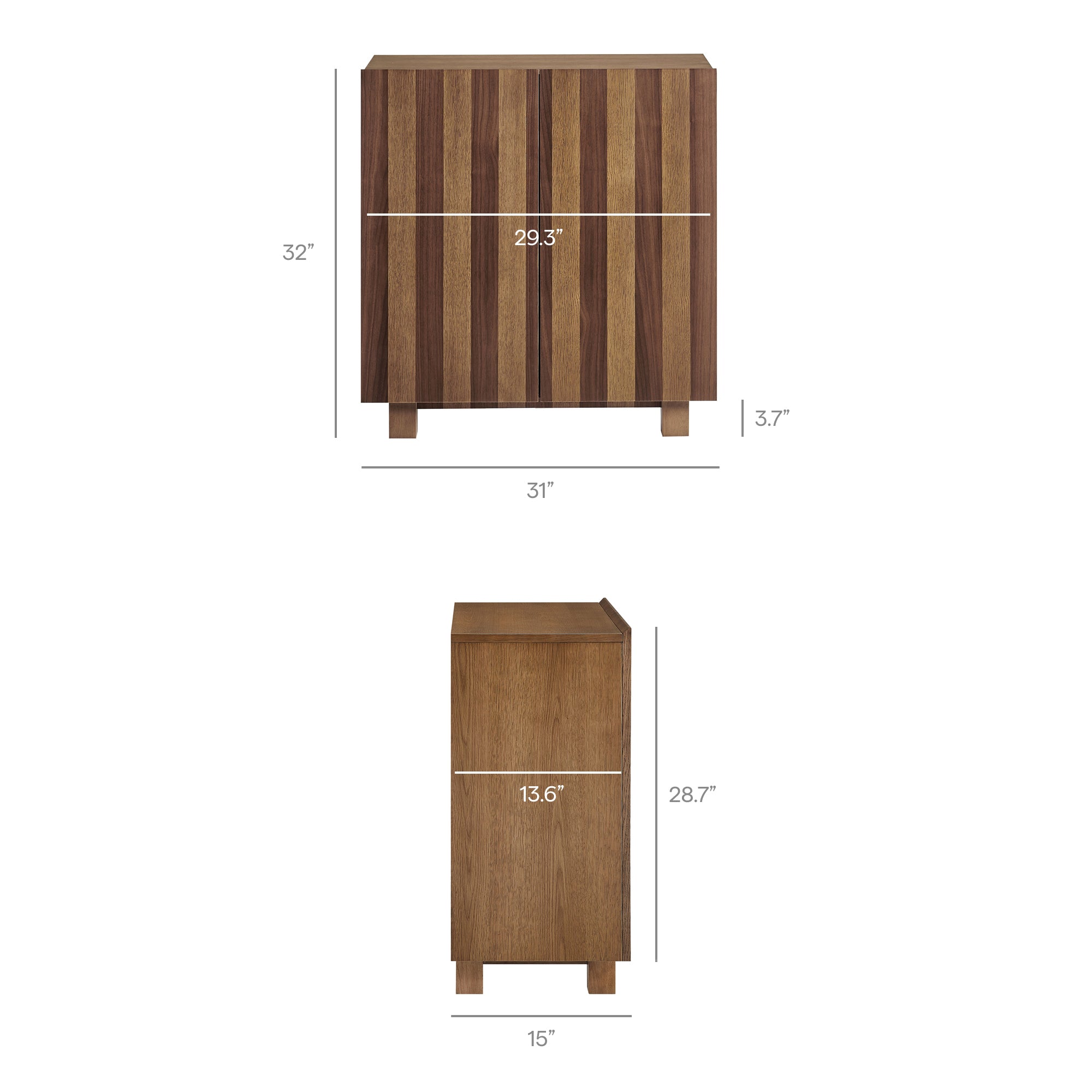 Kline 2-Door Striped Accent Cabinet