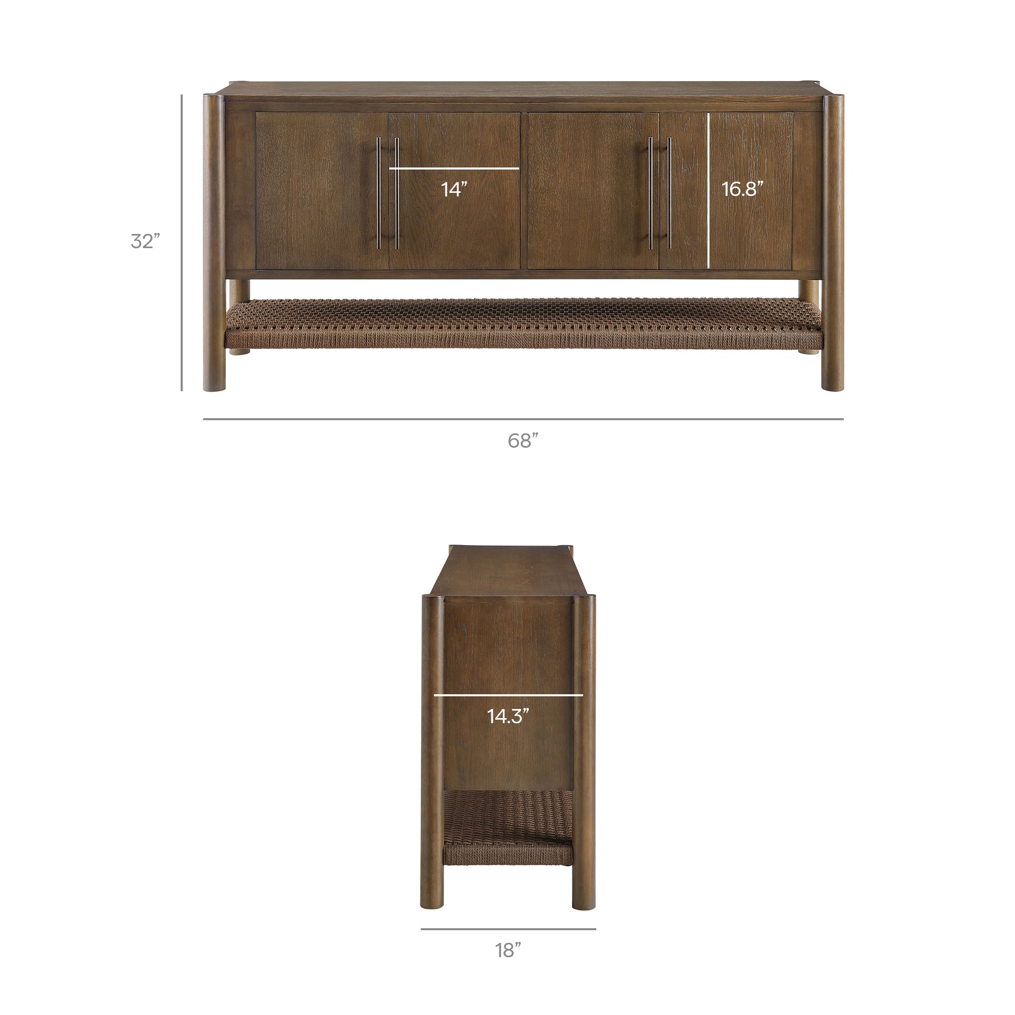 Taschen 4-Door Wood Sideboard Cabinet