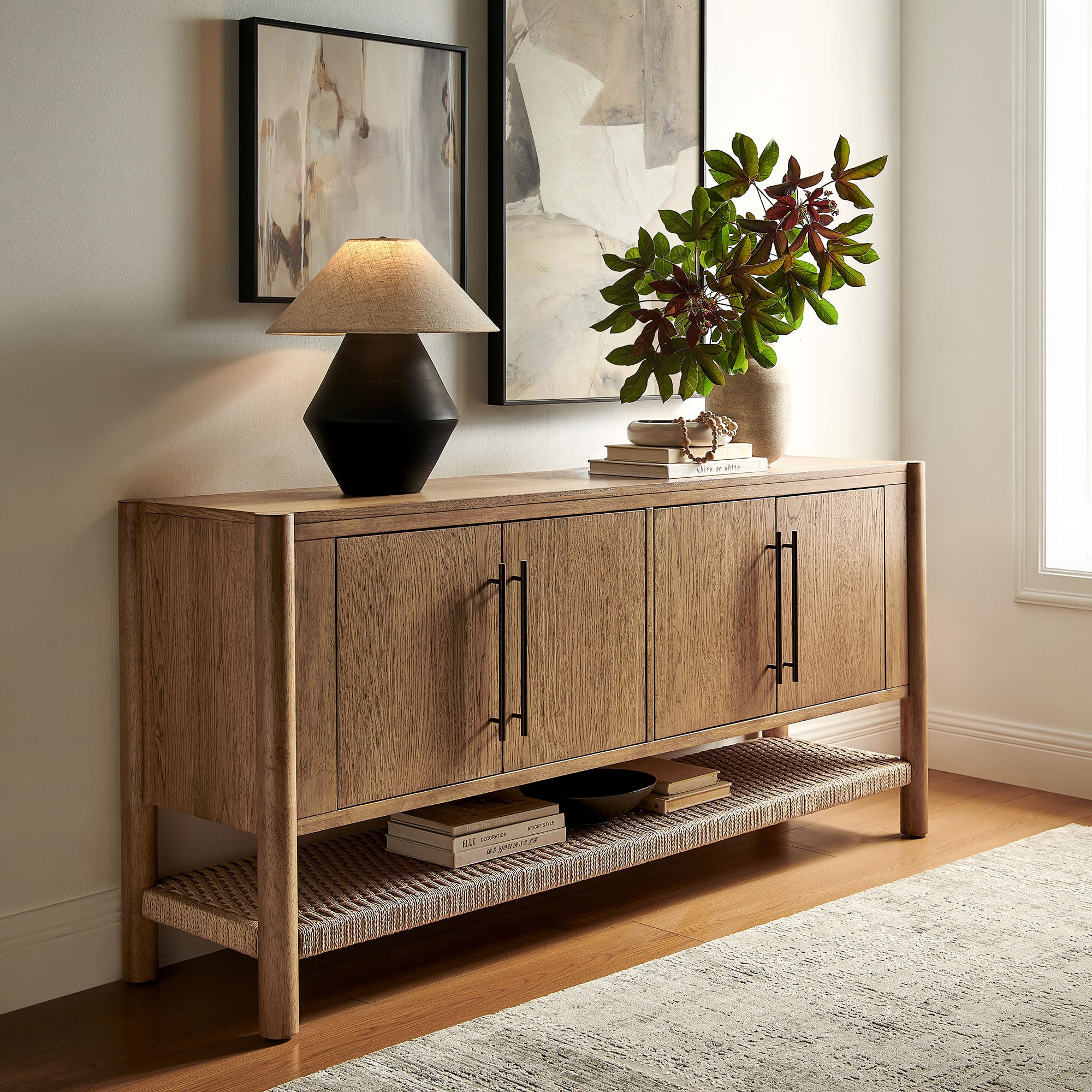 Taschen 4-Door Wood Sideboard Cabinet