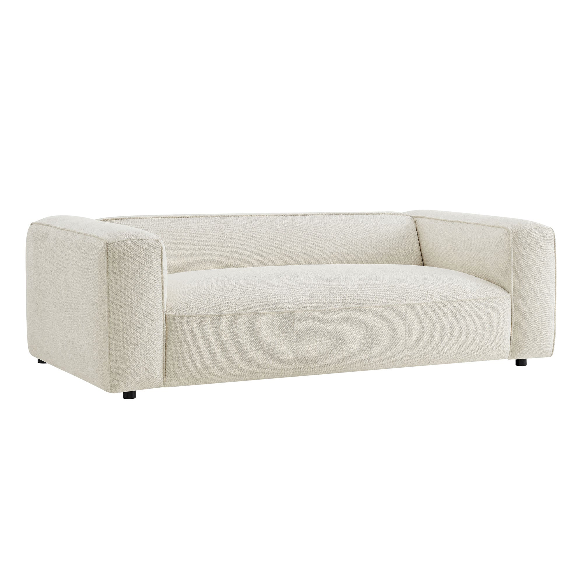 Auren 88 Inch Lattice Bouclé Upholstered Sofa