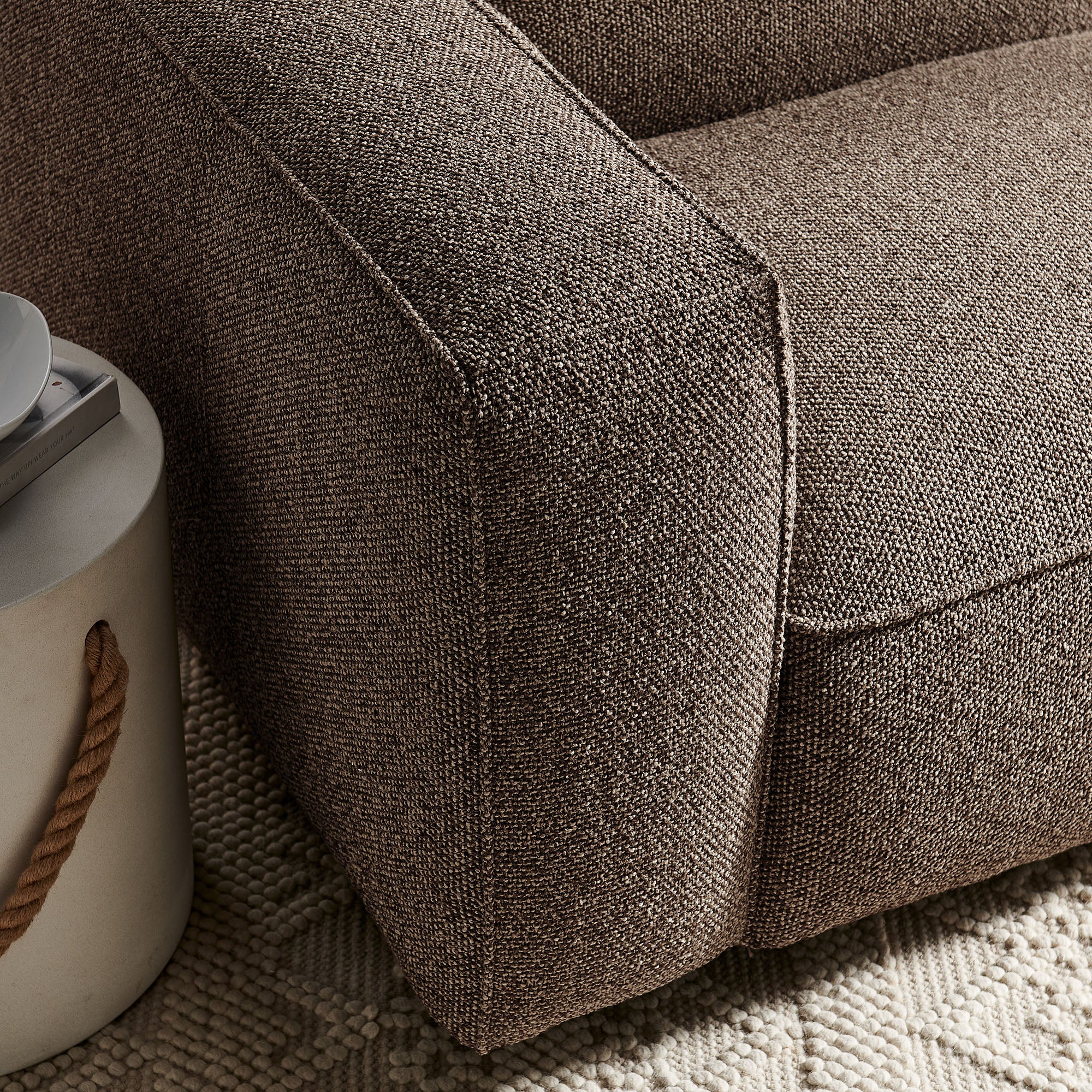Auren Lattice Bouclé Upholstered Modular Left-Facing Arm Chair