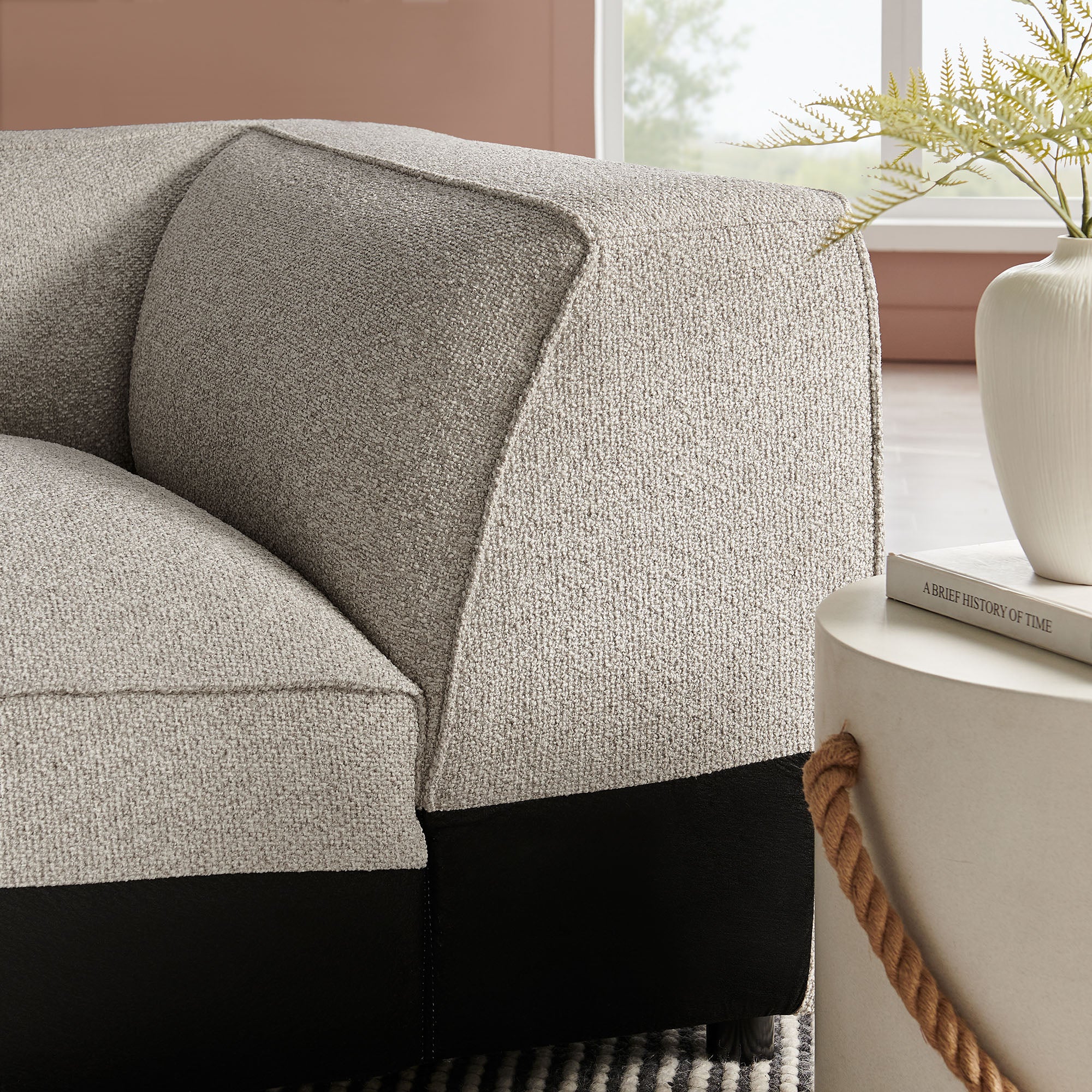 Auren Lattice Bouclé Upholstered Modular Corner Chair