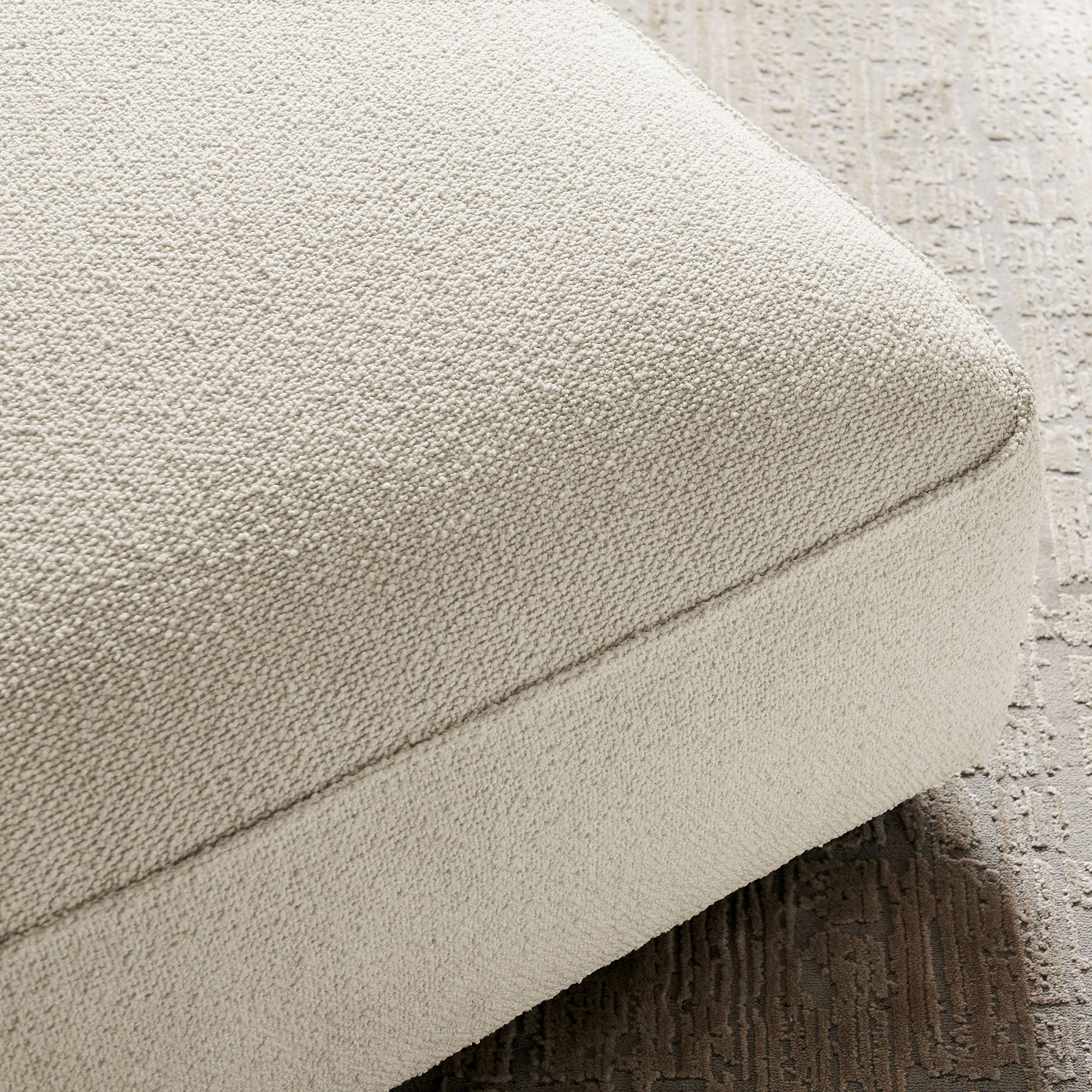 Auren Lattice Bouclé Upholstered Ottoman