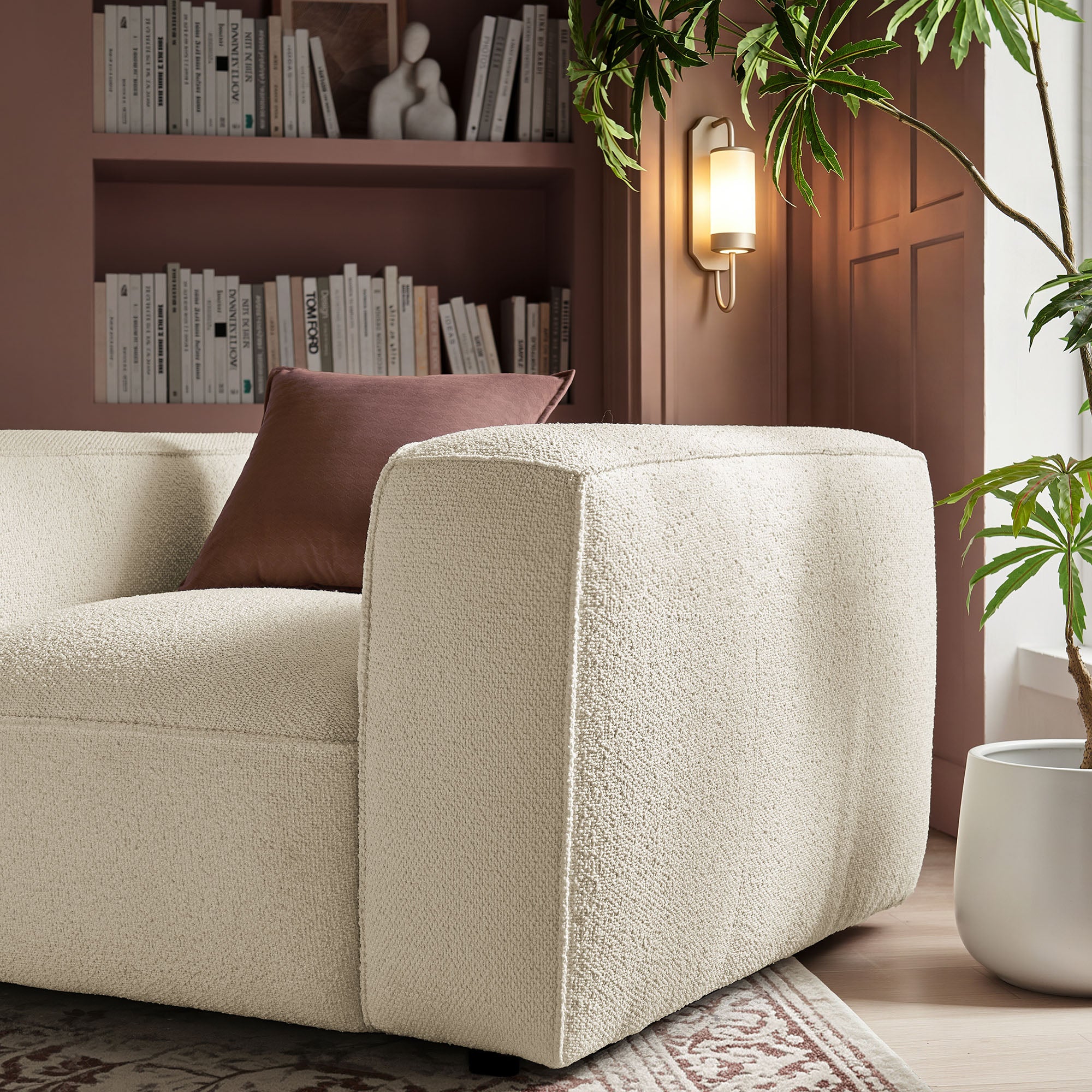 Auren Lattice Bouclé Upholstered Accent Chair