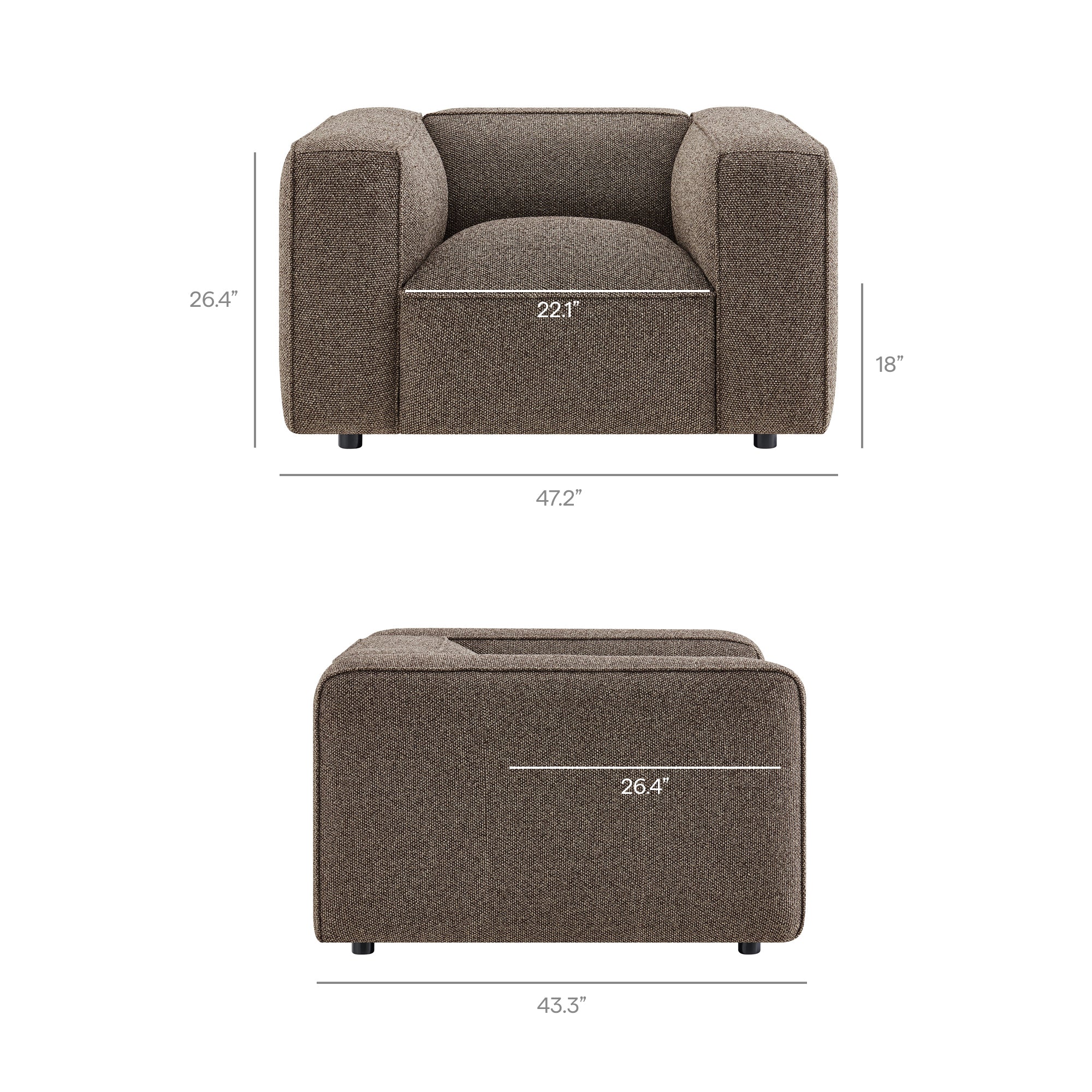 Auren Lattice Bouclé Upholstered Accent Chair