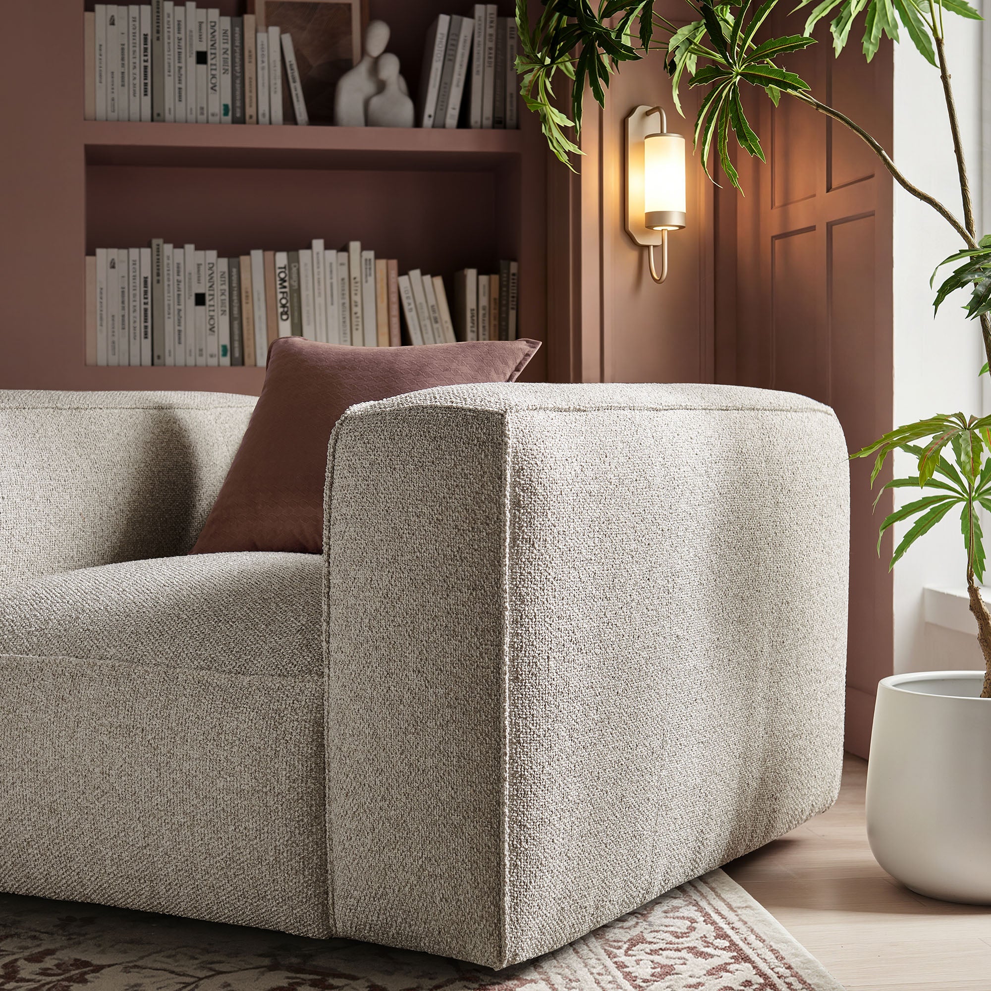 Auren Lattice Bouclé Upholstered Accent Chair