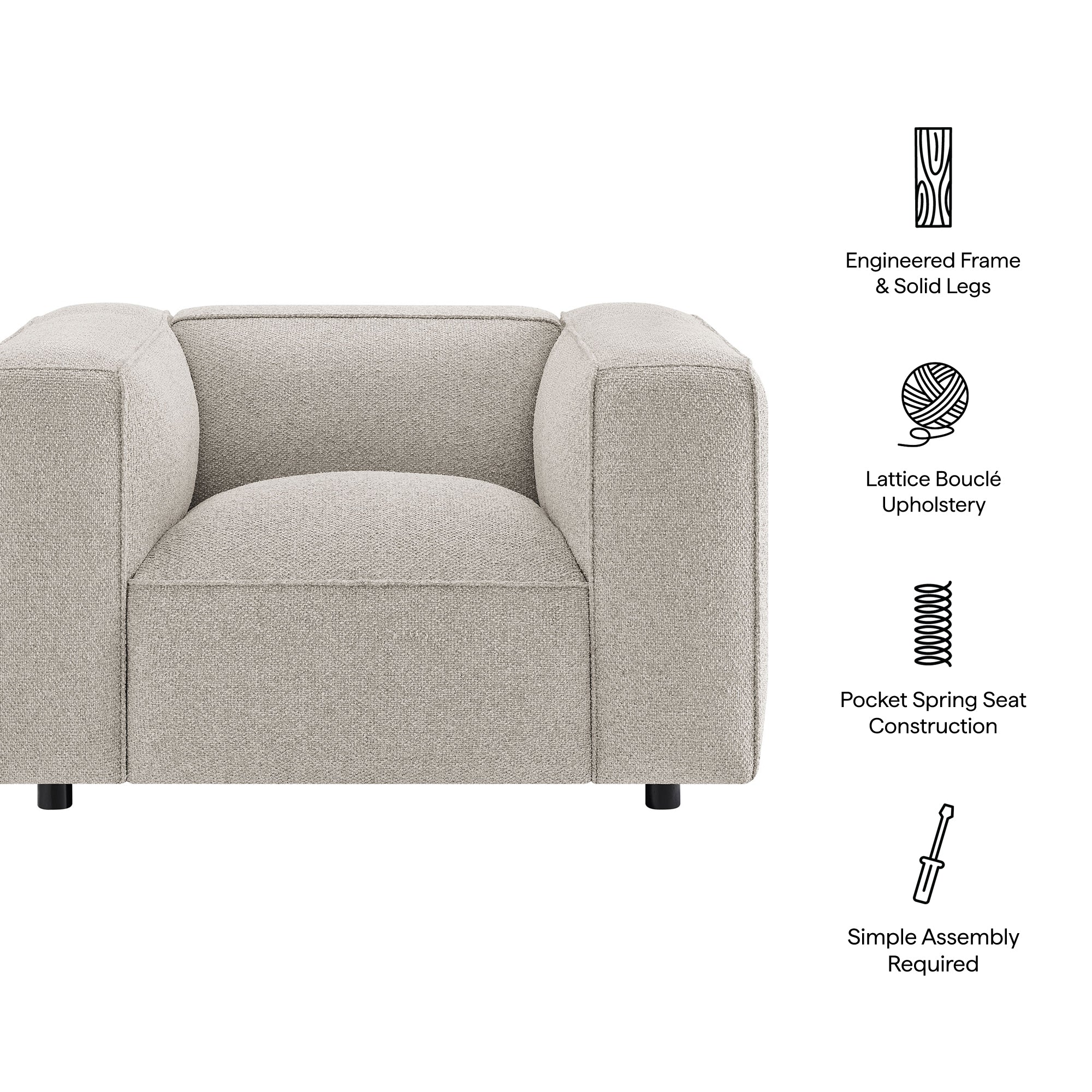Auren Lattice Bouclé Upholstered Accent Chair