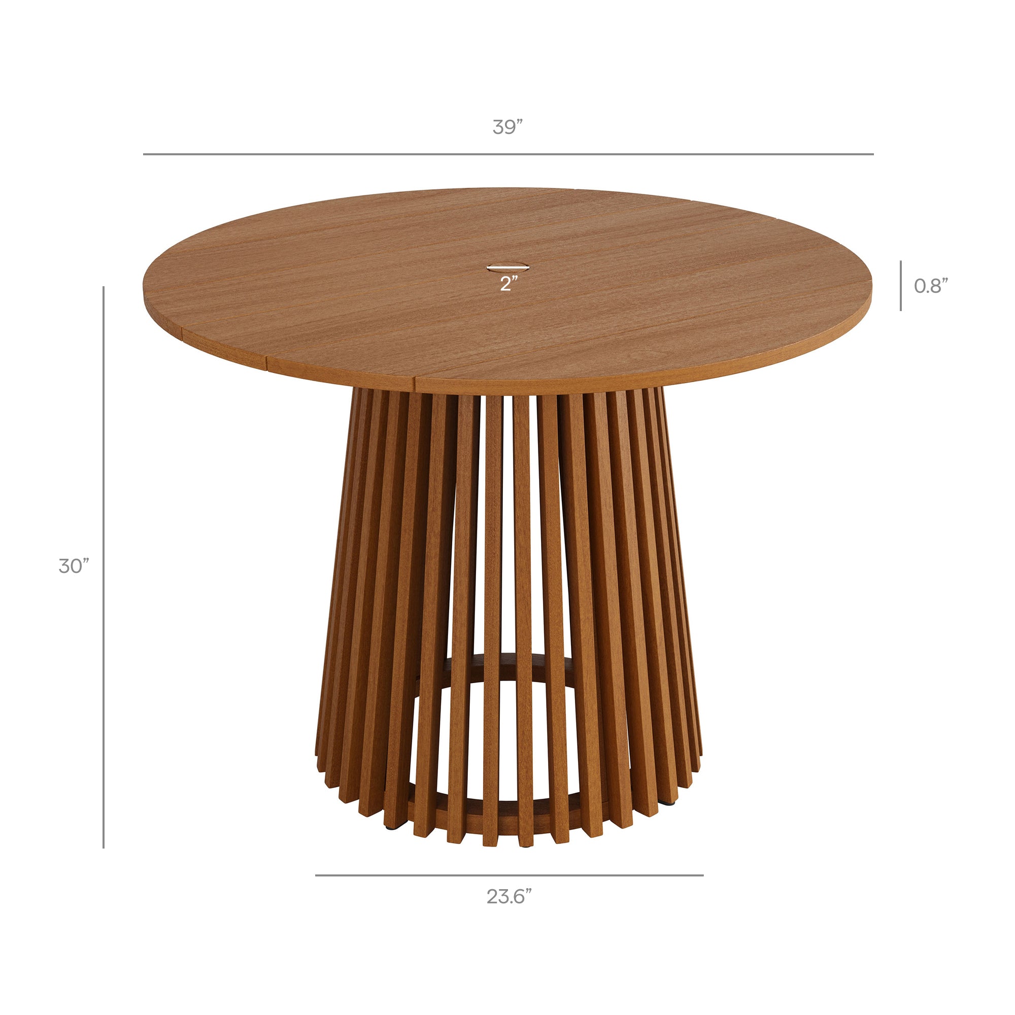 Lane 39 Inch Round Outdoor Patio Teak Wood Dining Table