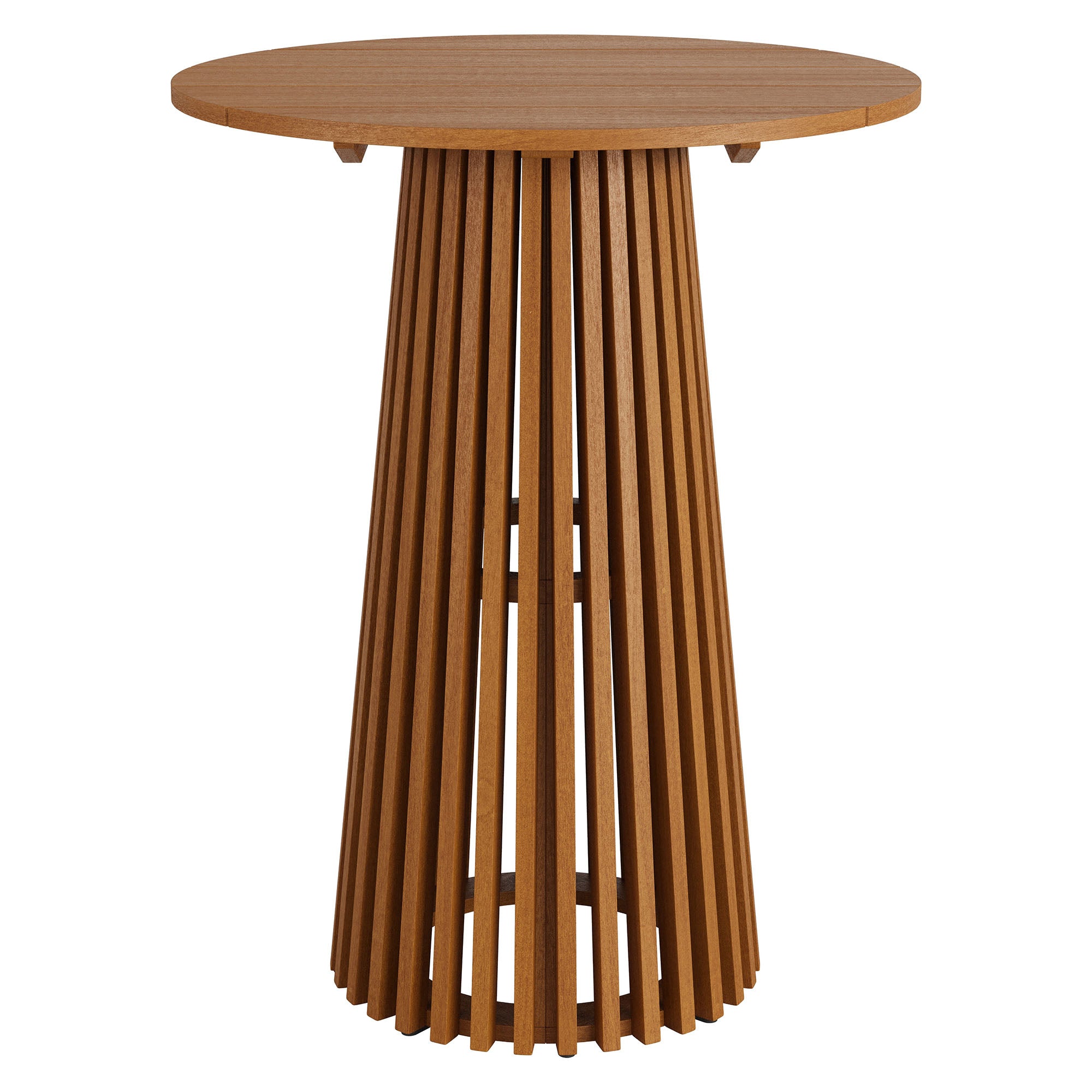 Lane 31 Inch Round Outdoor Patio Teak Wood Bar Table