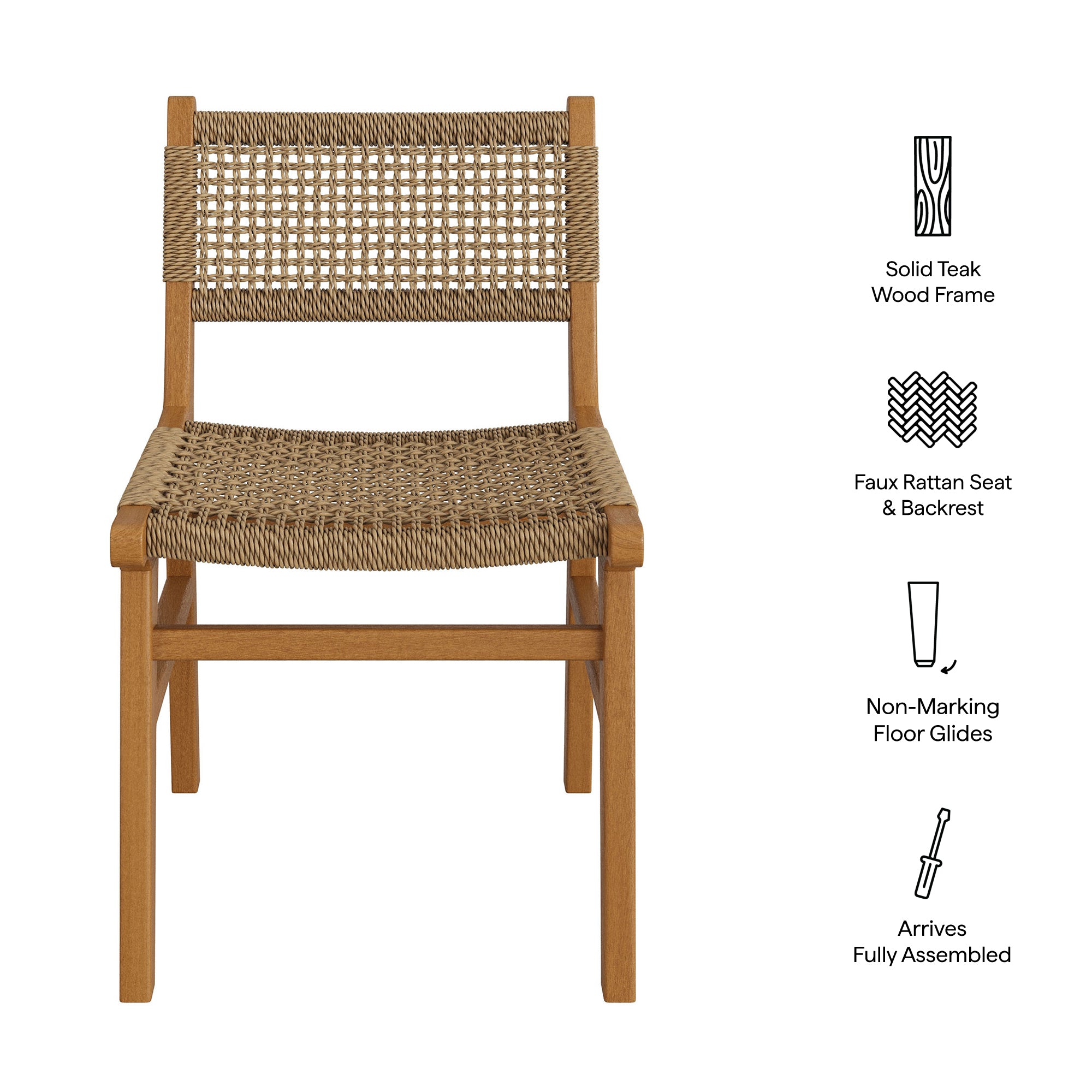 Rowe Outdoor Patio Teak Wood Dining Chair