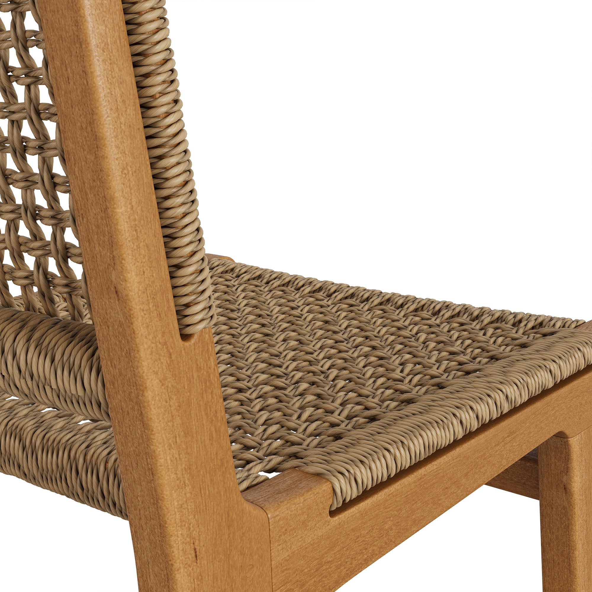 Rowe Outdoor Patio Teak Wood Bar Chairs Set of 2