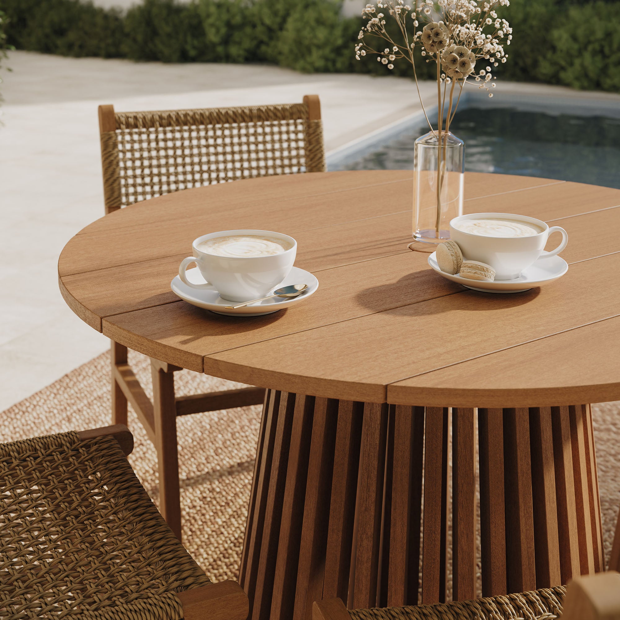 Rowe 5-Piece Outdoor Patio Teak Wood Dining Set