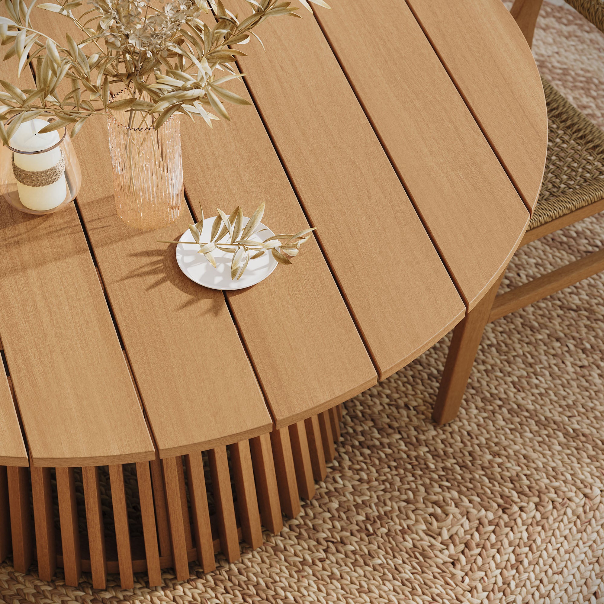 Reed 7-Piece Outdoor Patio Teak Wood Dining Set